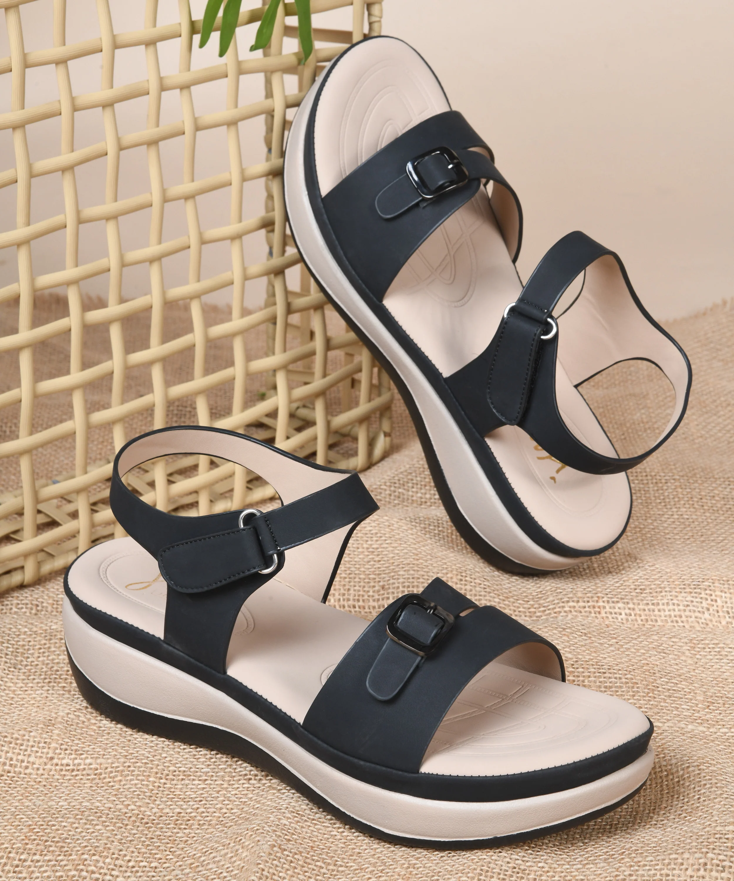Open-Toe Sandals with Adjustable Buckle Straps - Image 6