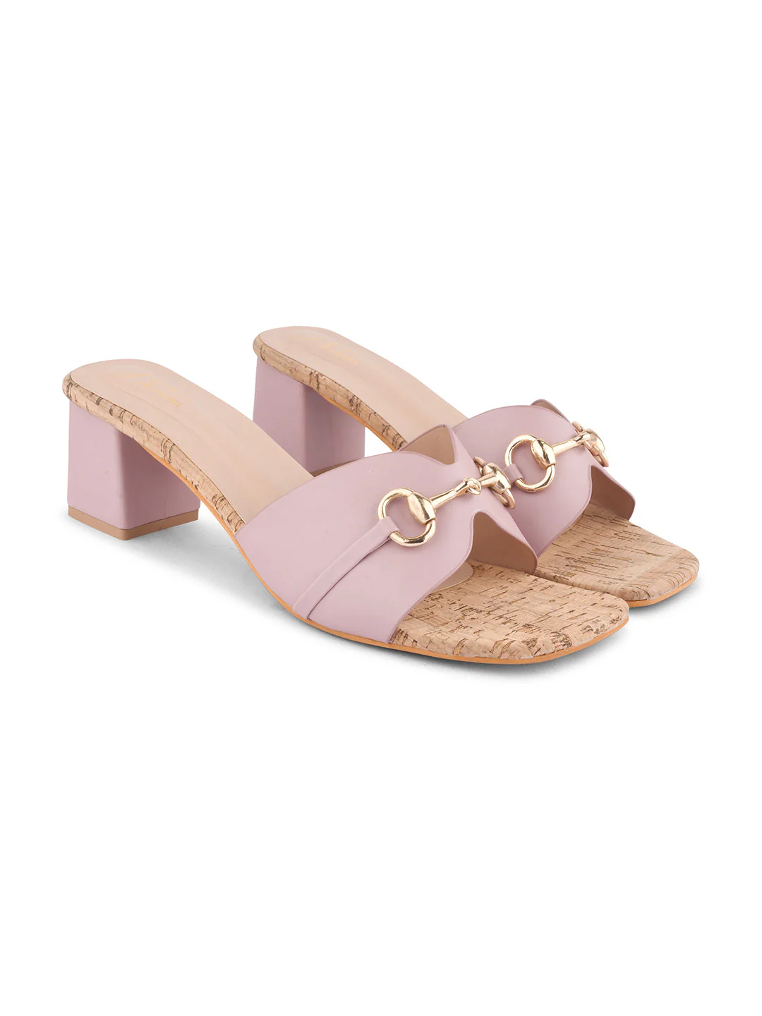 Jm Looks Buckle Accent Cork Heel Mules - Image 11