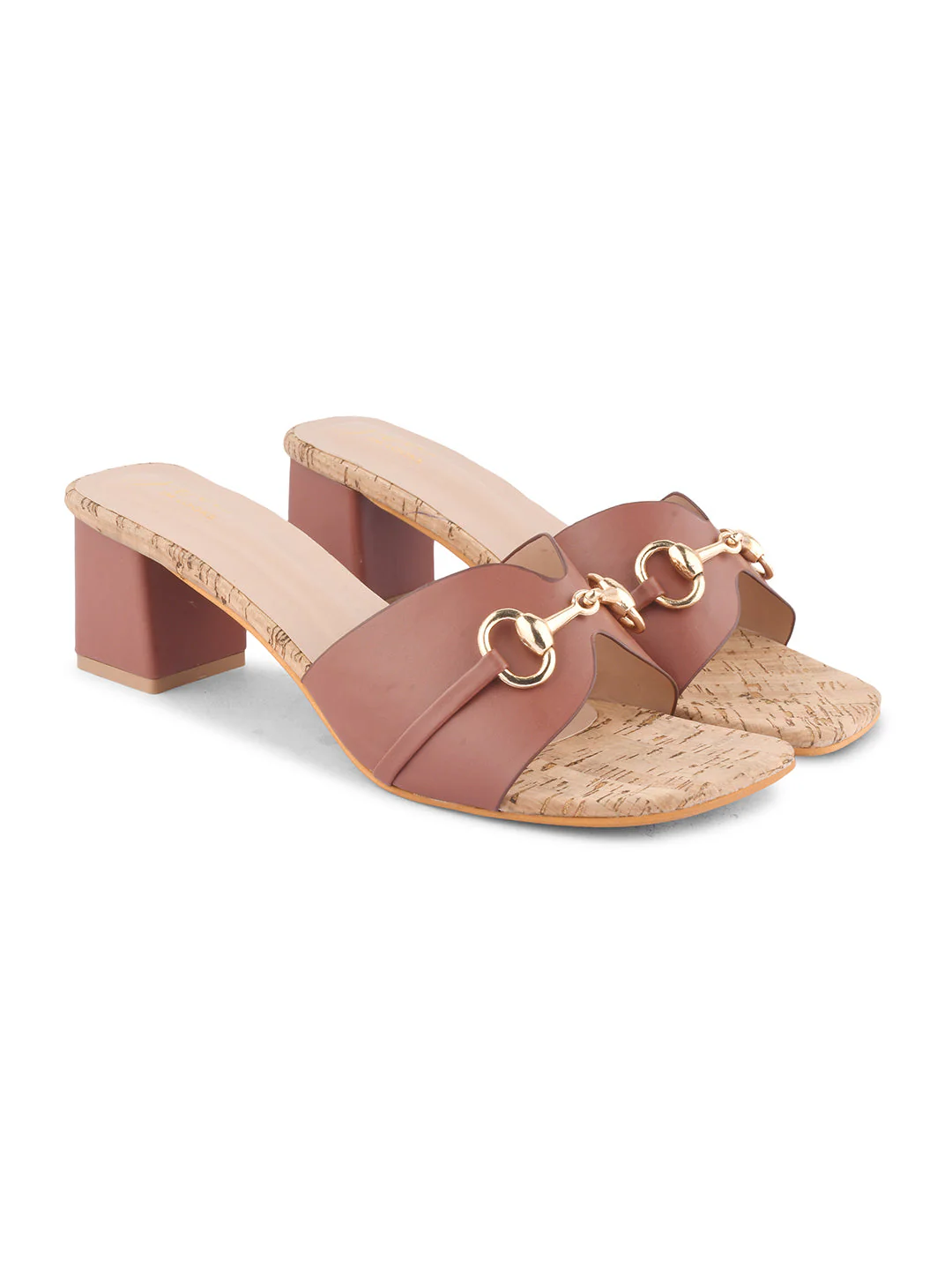 Jm Looks Buckle Accent Cork Heel Mules - Image 17