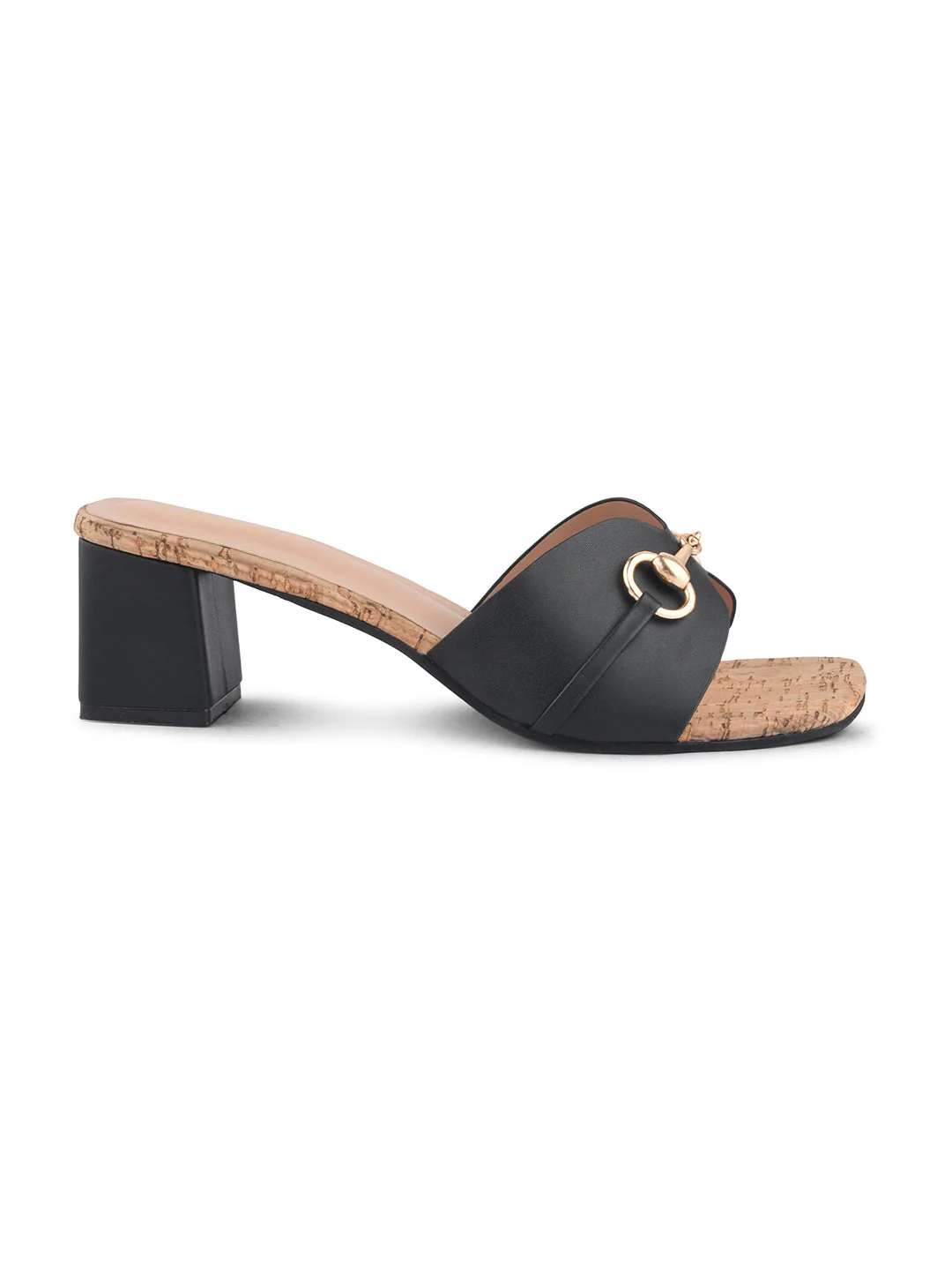 Jm Looks Buckle Accent Cork Heel Mules - Image 6