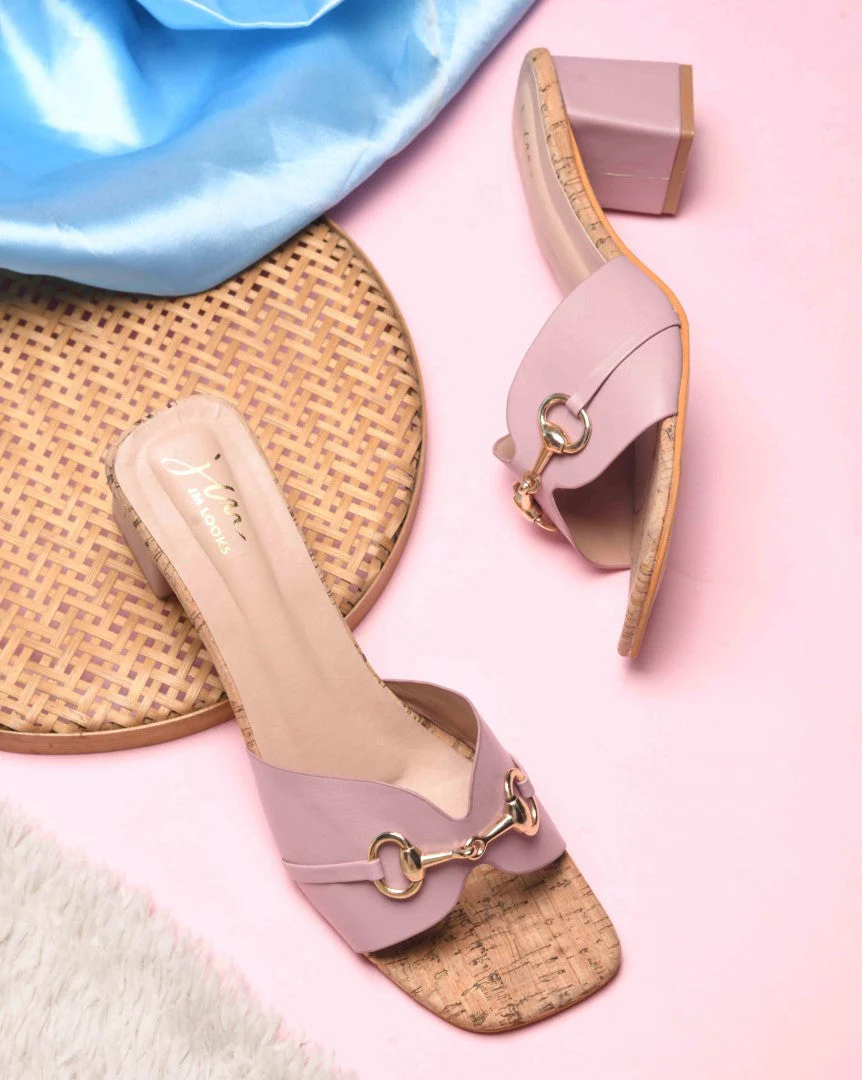 Jm Looks Buckle Accent Cork Heel Mules - Image 7