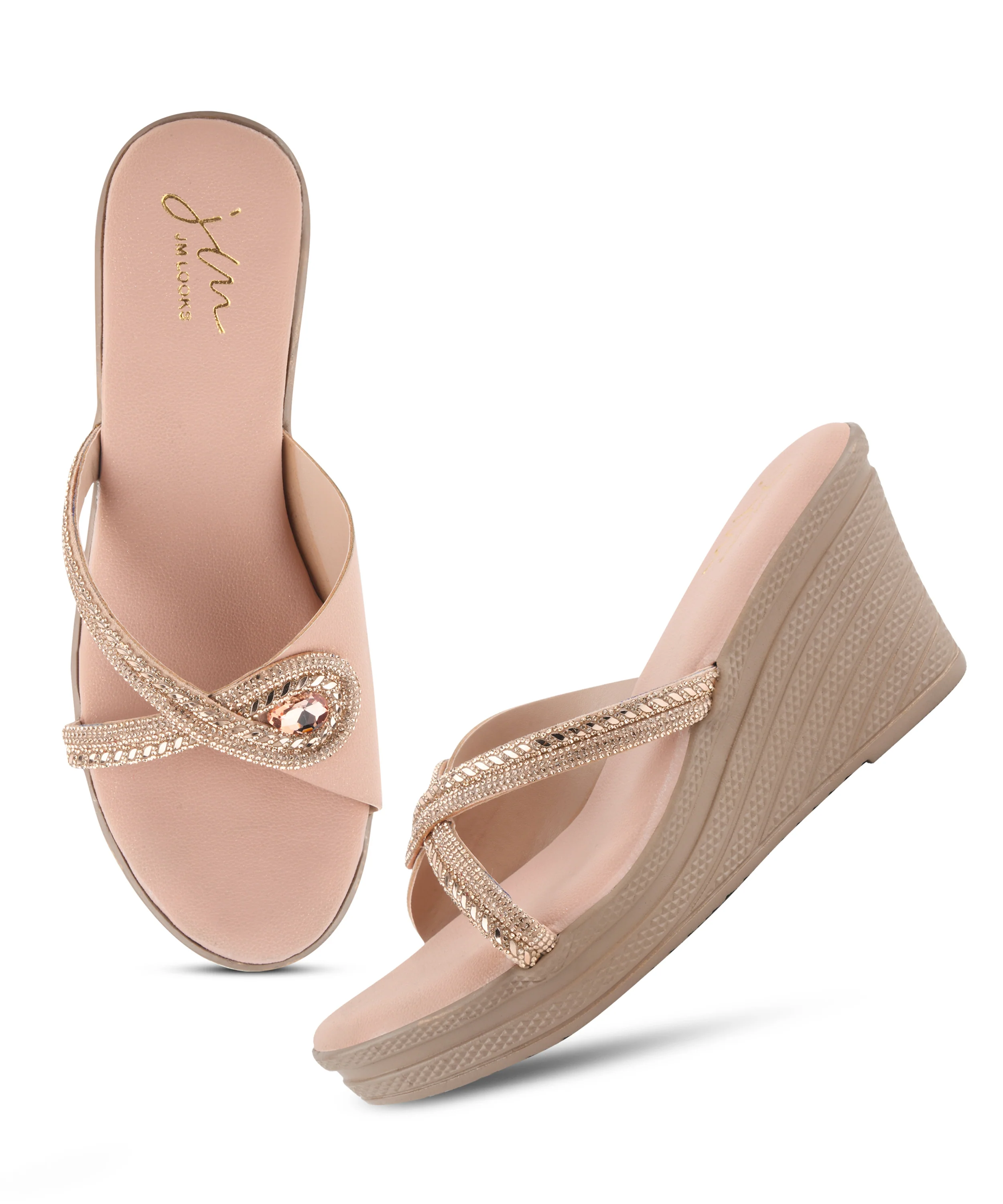 Open-Toe Wedge Sliders with Decorative Strap Design - Image 11