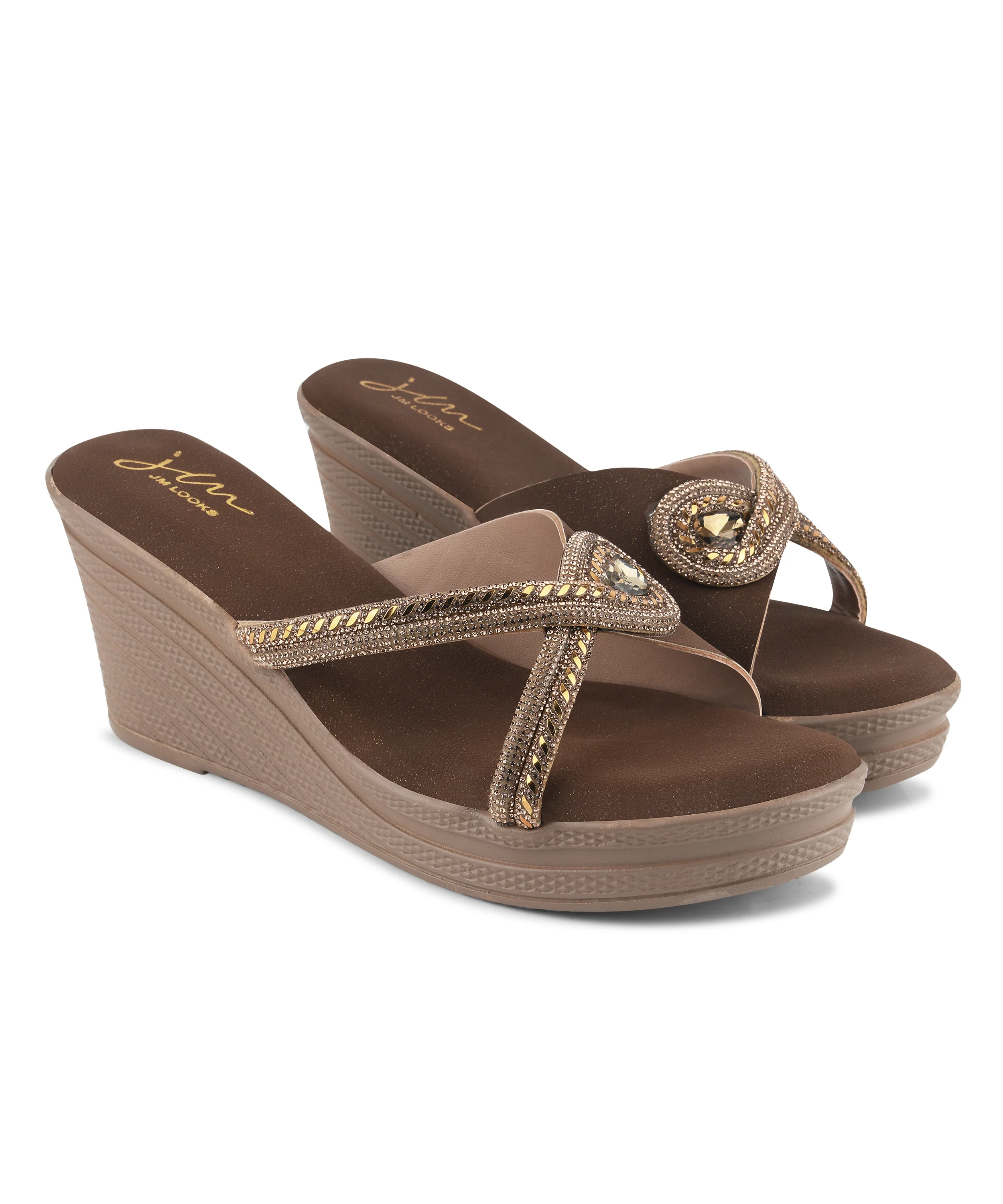 Open-Toe Wedge Sliders with Decorative Strap Design - Image 6