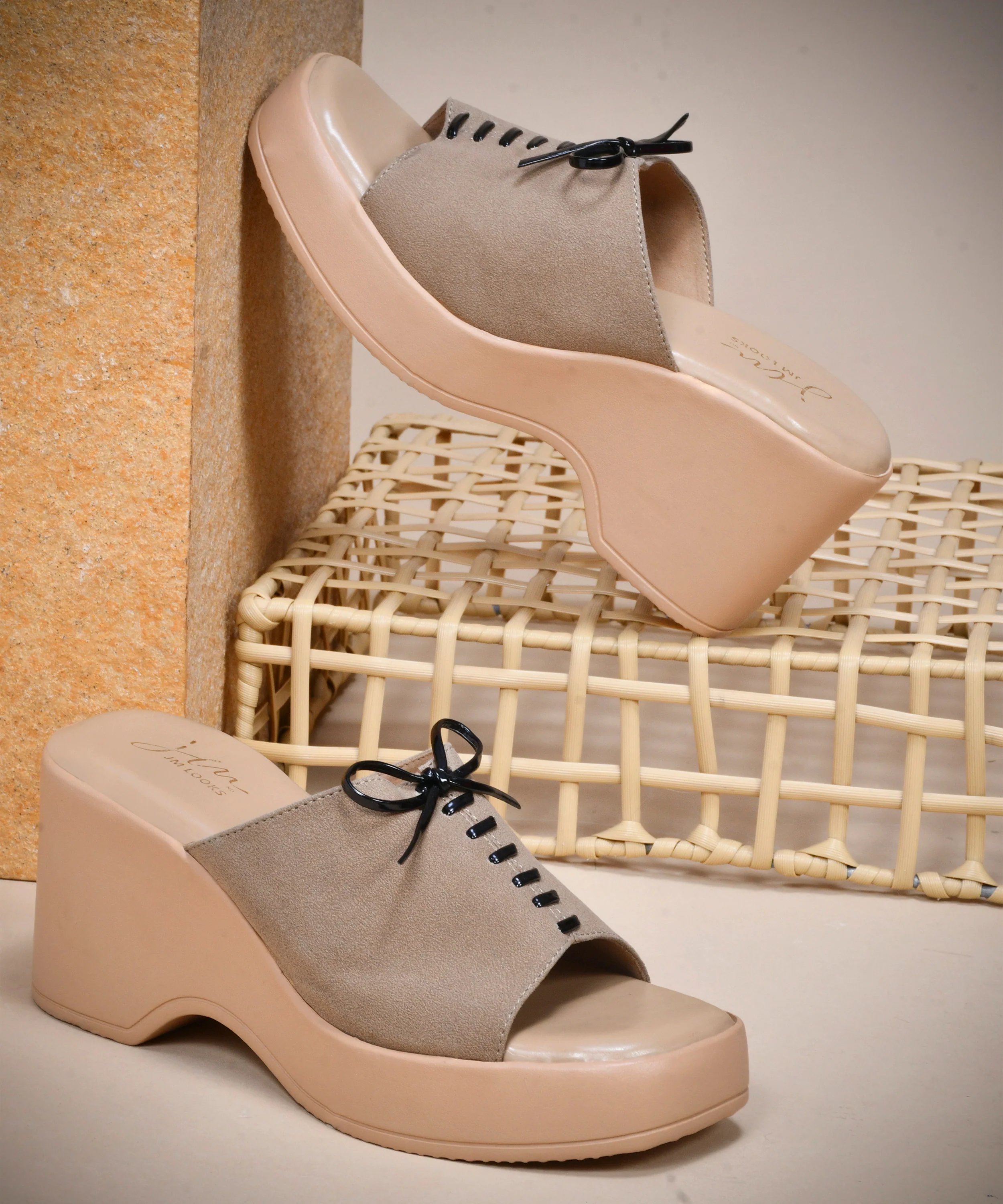 Open-Toe Wedge Slip-On Sandals with Lace-Up Accent - Image 11