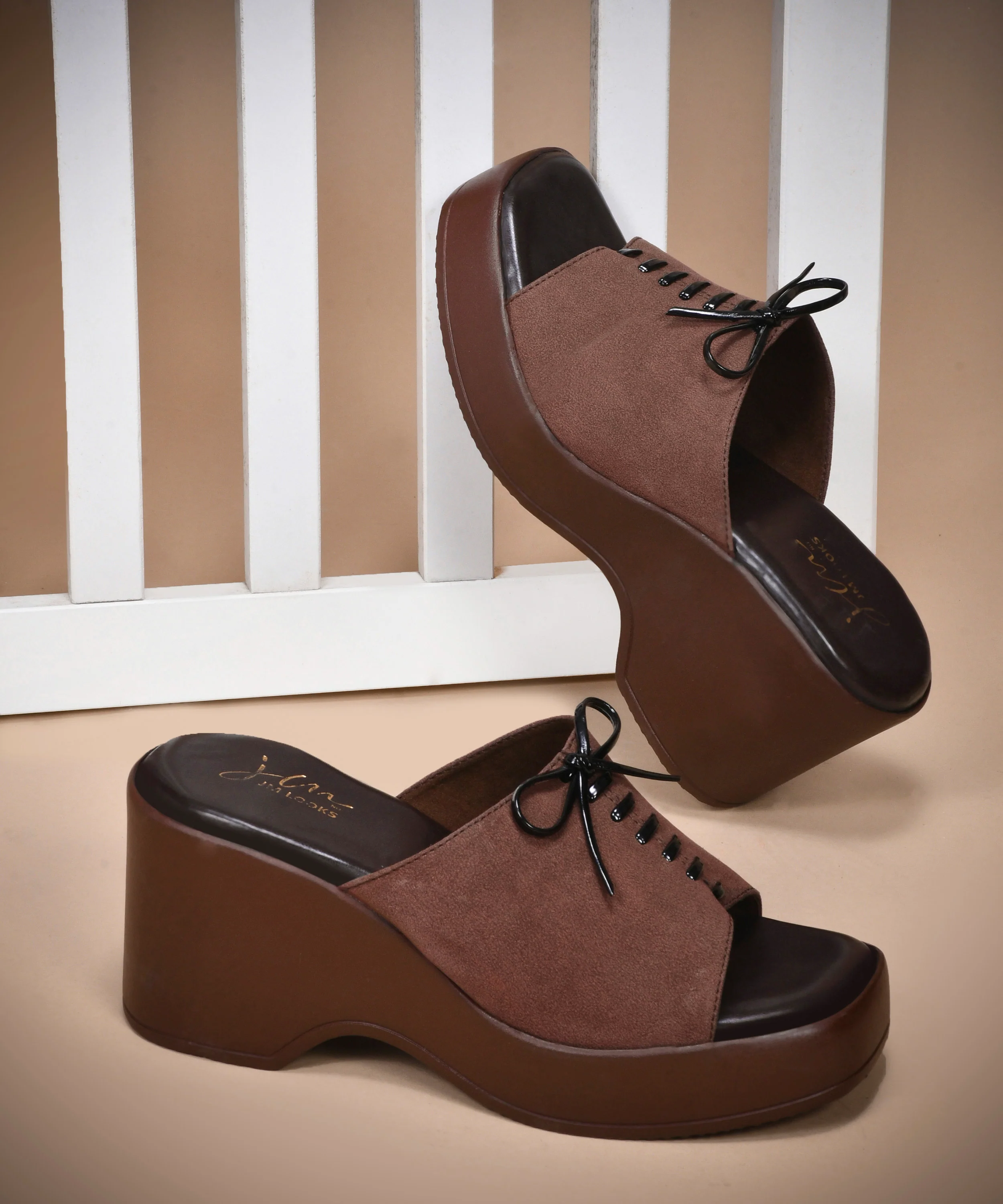 Open-Toe Wedge Slip-On Sandals with Lace-Up Accent - Image 16