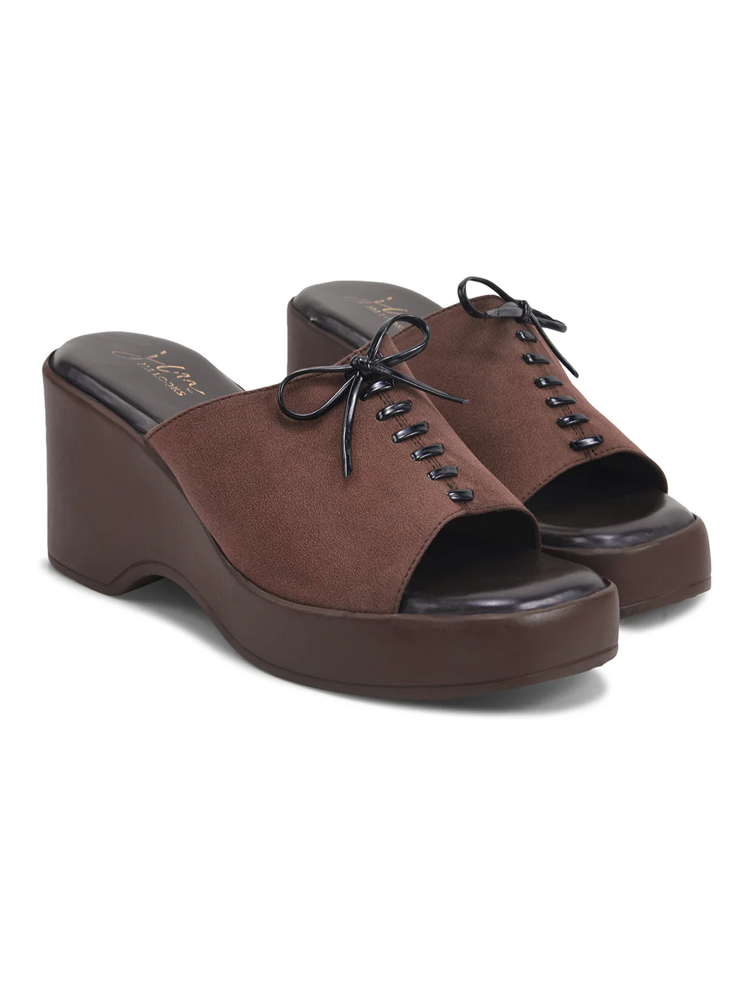 Open-Toe Wedge Slip-On Sandals with Lace-Up Accent - Image 18