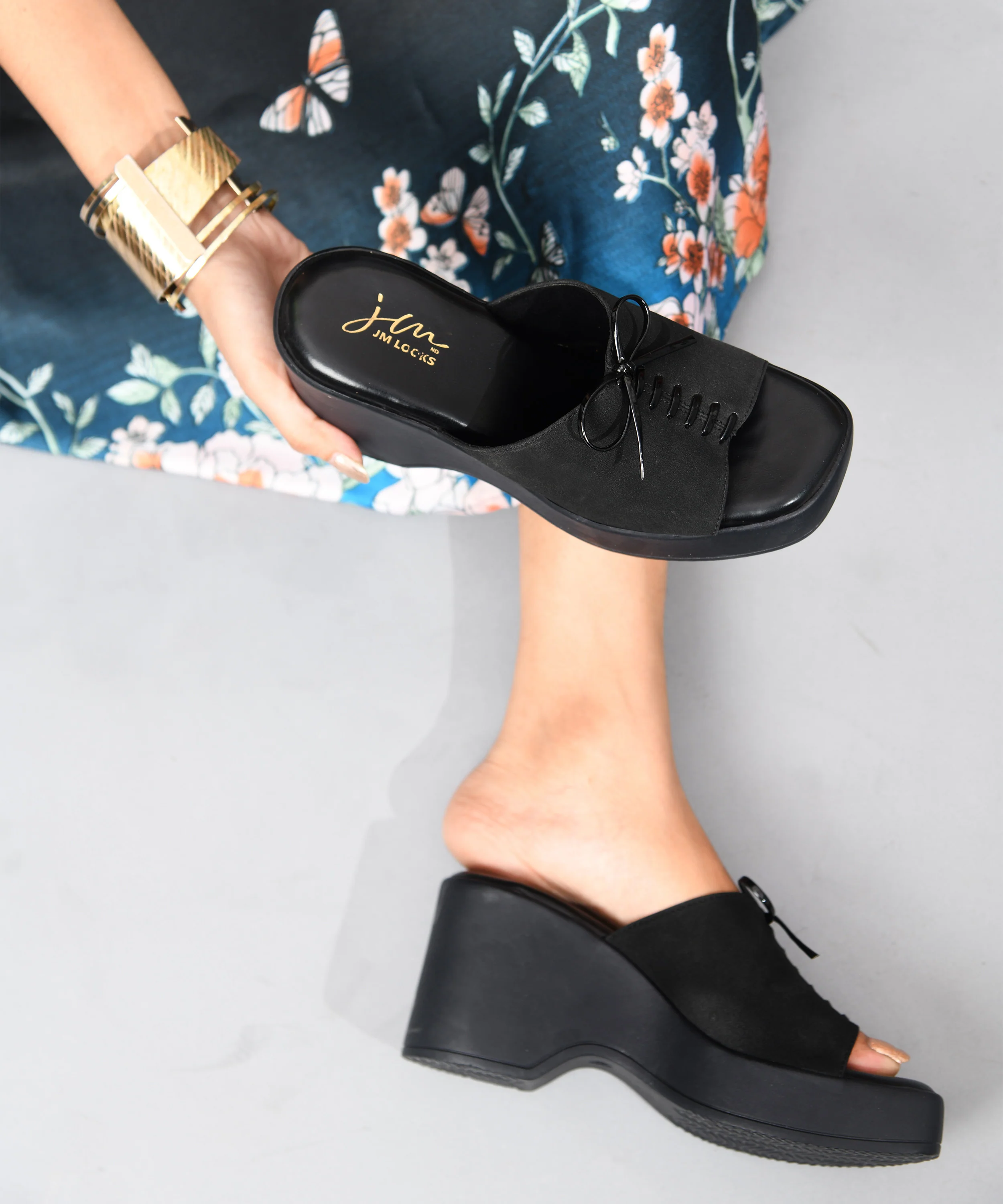 Open-Toe Wedge Slip-On Sandals with Lace-Up Accent - Image 4