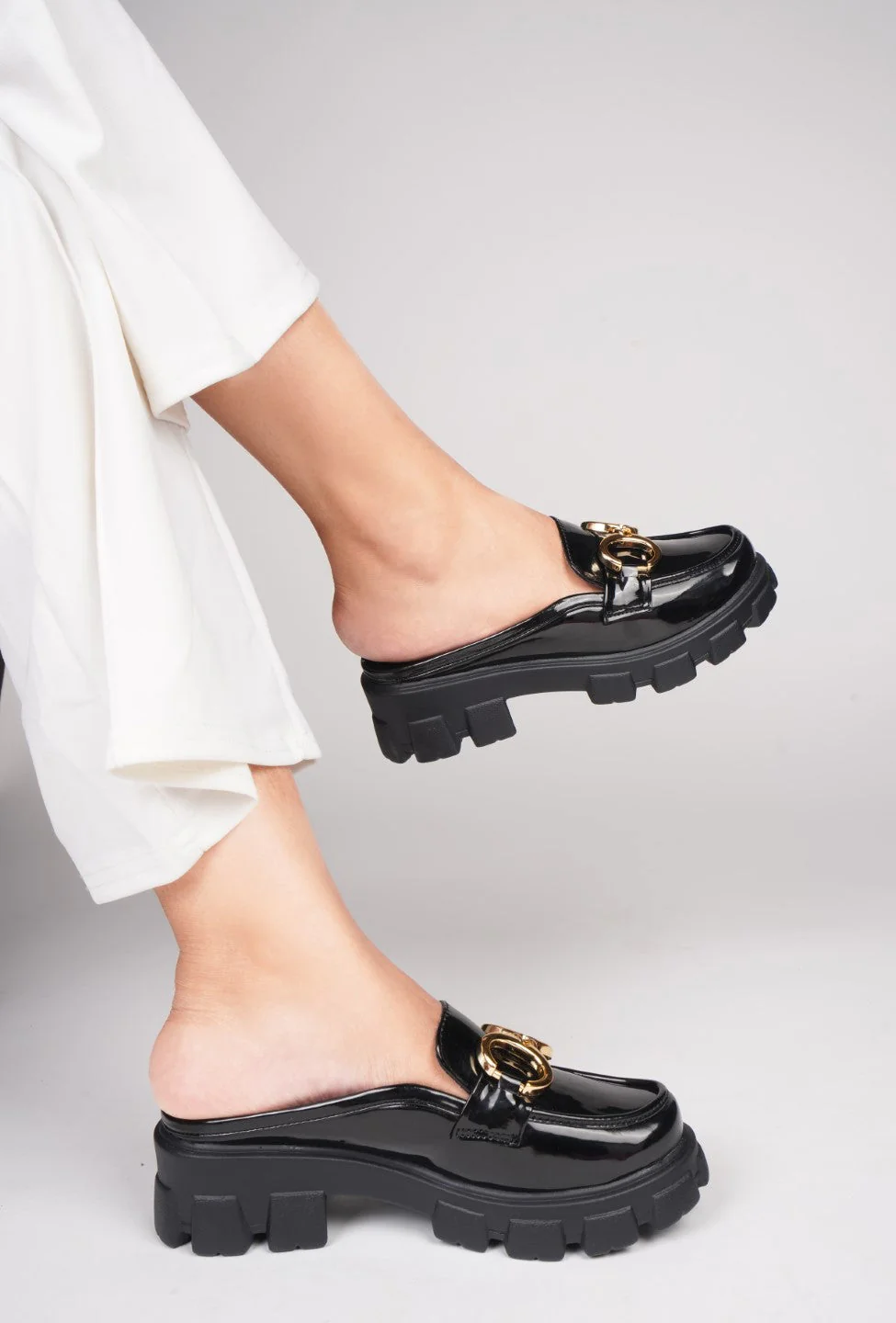 Opulent Pearl Chain Half Loafer - Image 11