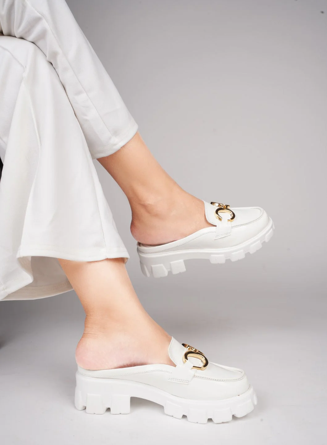 Opulent Pearl Chain Half Loafer - Image 2