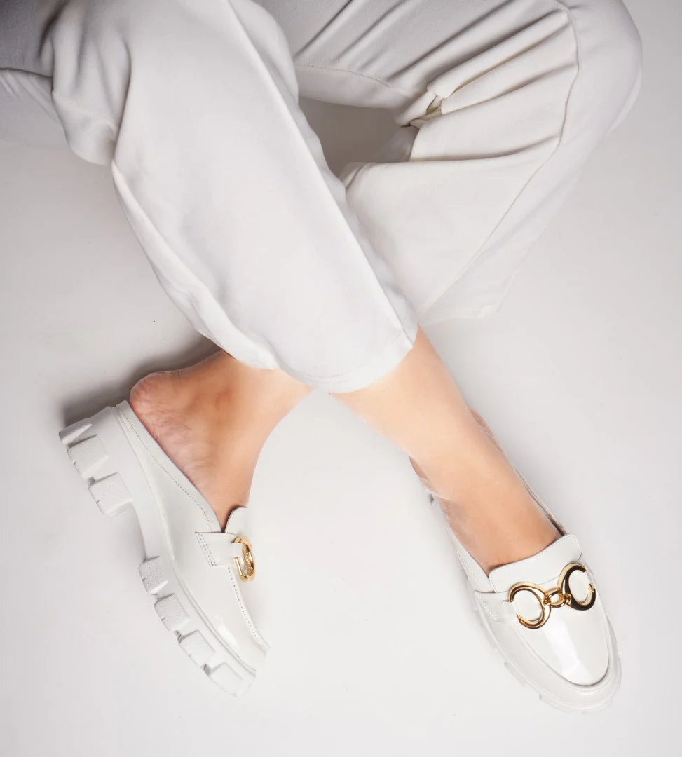 Opulent Pearl Chain Half Loafer - Image 3