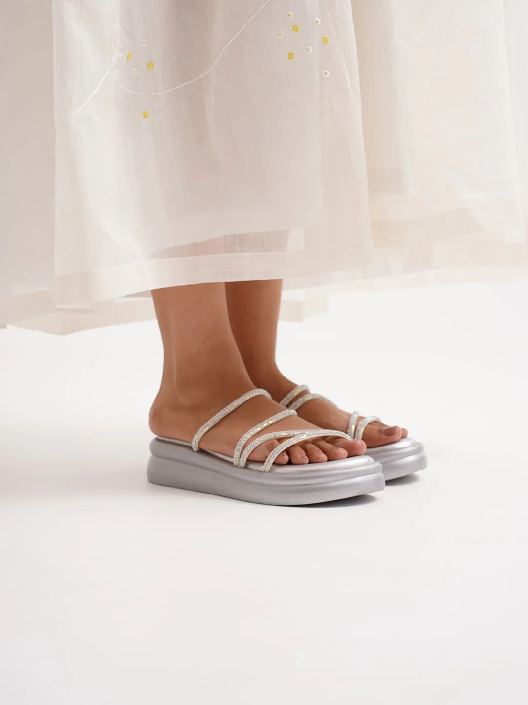 Padded Sole Strappy Slip-On Sandals for Women