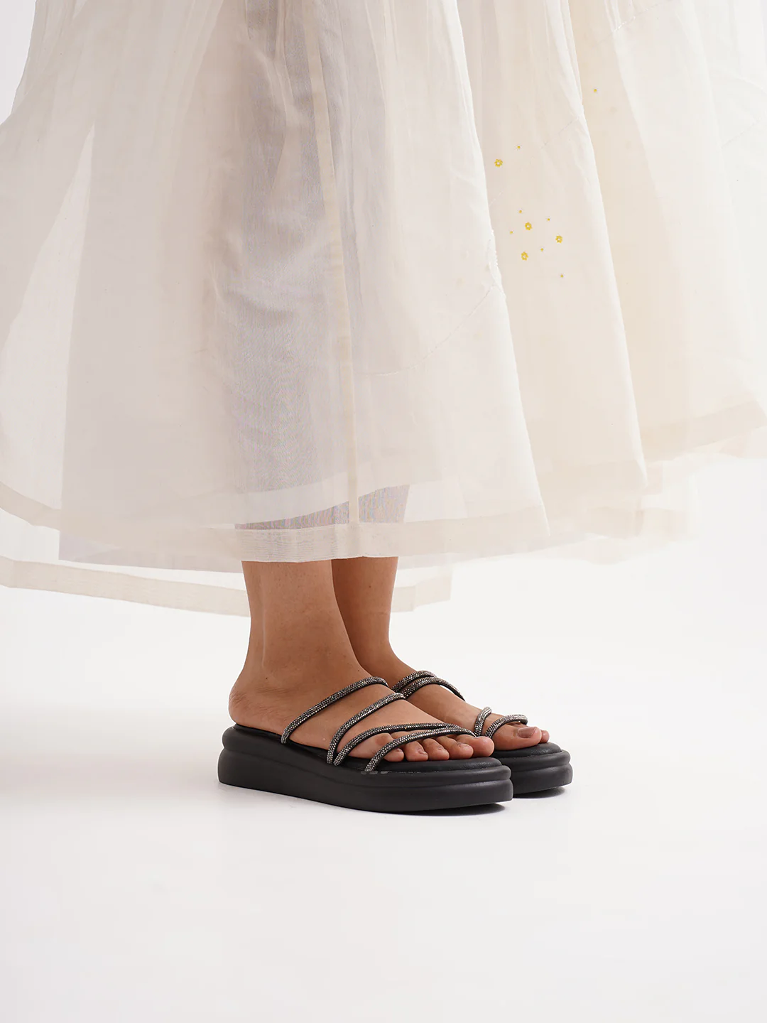 Padded Sole Strappy Slip-On Sandals for Women - Image 3