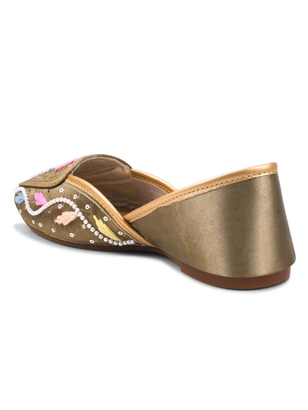 Pastel Embroidered Pearl Work Juttis - Image 15
