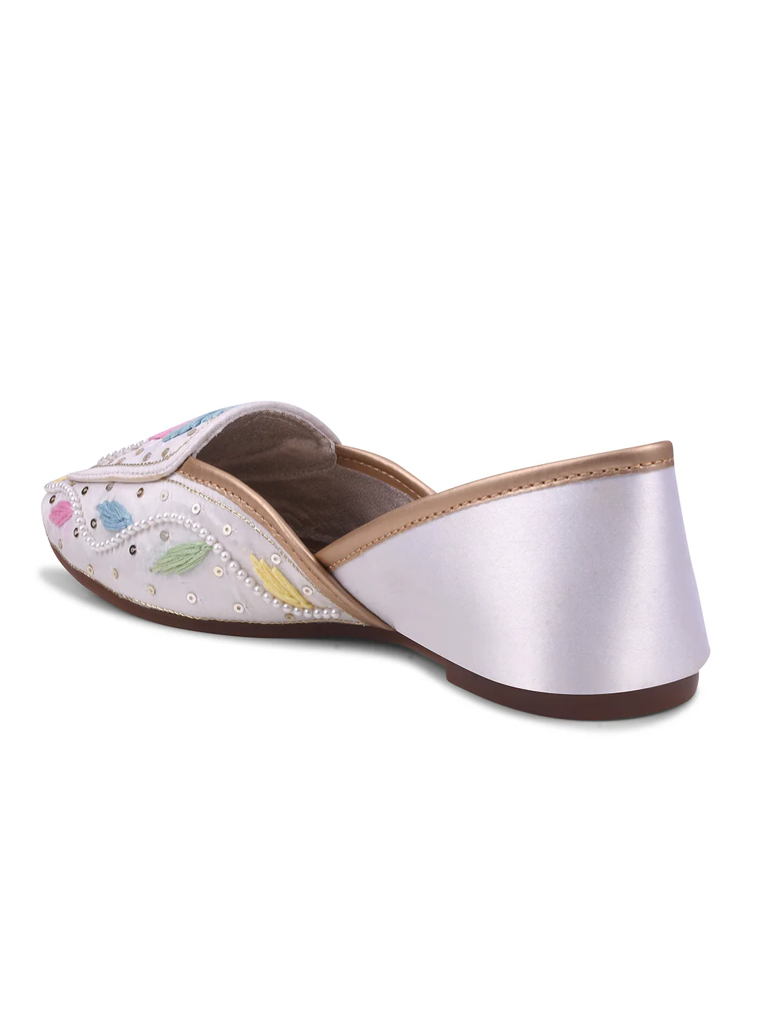Pastel Embroidered Pearl Work Juttis - Image 25