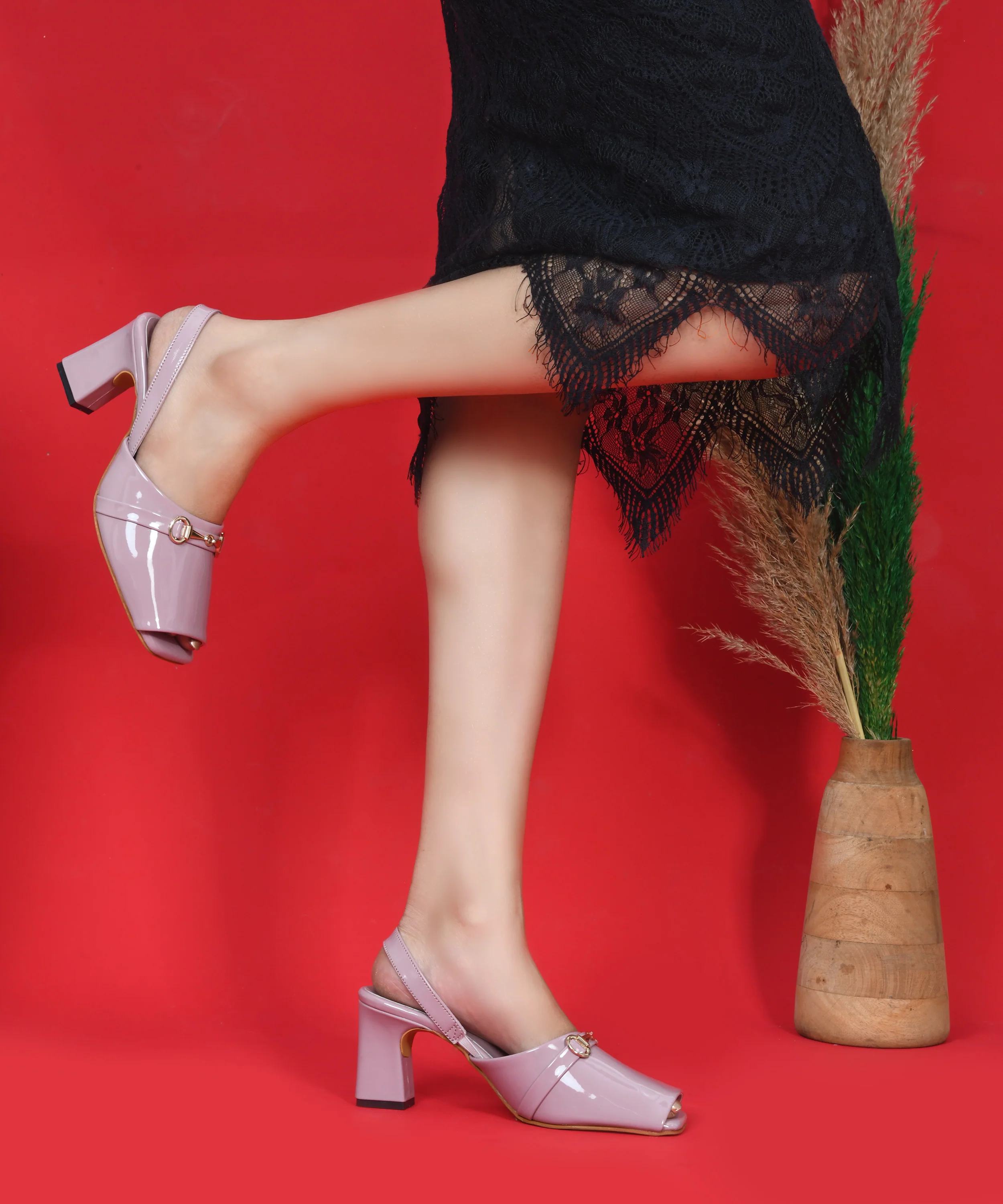 Pastel Grace Square-Toe Block Heels - Image 9