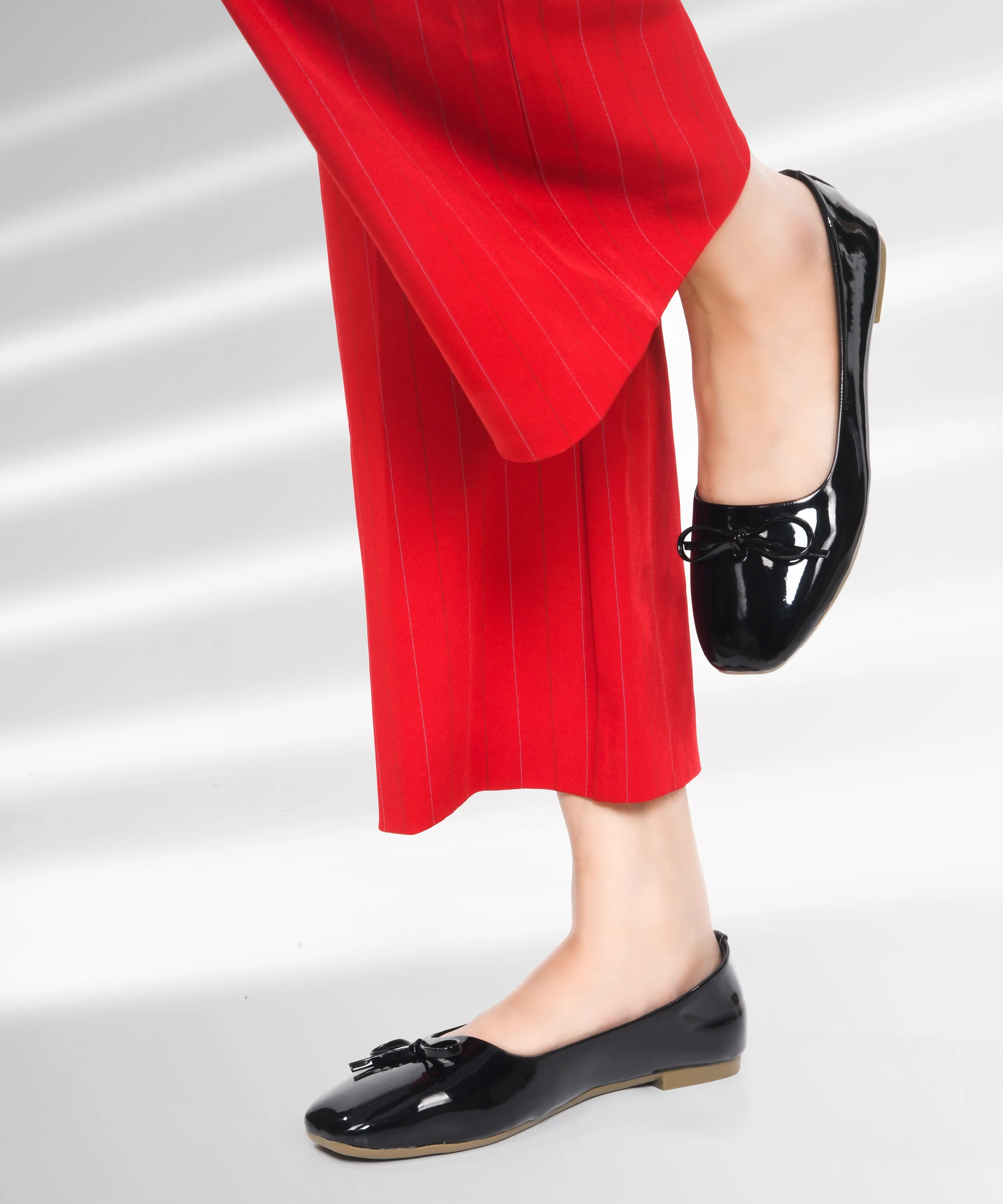 Patent Block Heel Pumps with Bow - Image 2