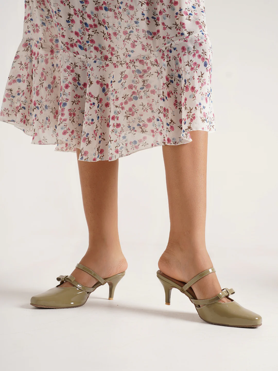 Jm Looks Bow-Detail Kitten Heel Mules - Image 7
