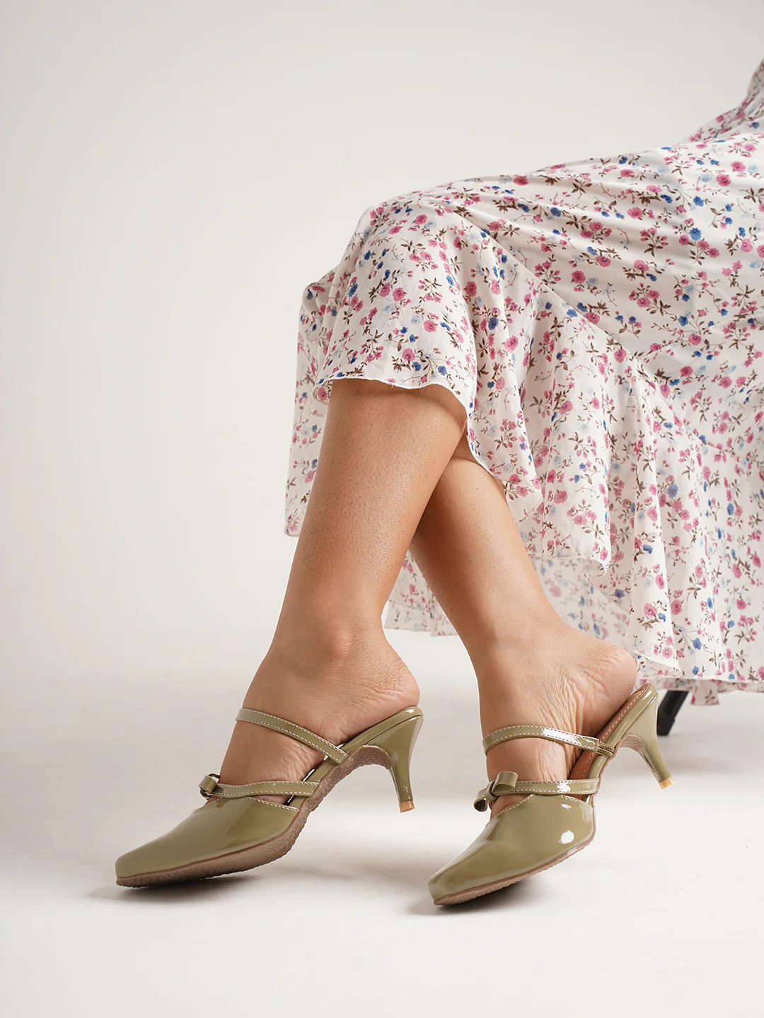 Jm Looks Bow-Detail Kitten Heel Mules - Image 8