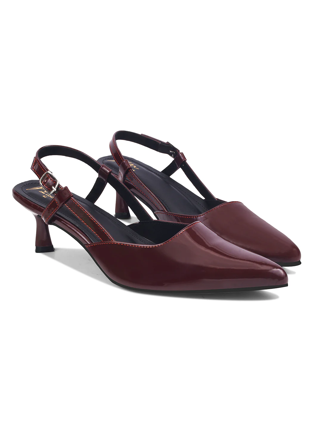Patent Pointed-Toe Slingback Kitten Heels - Image 15