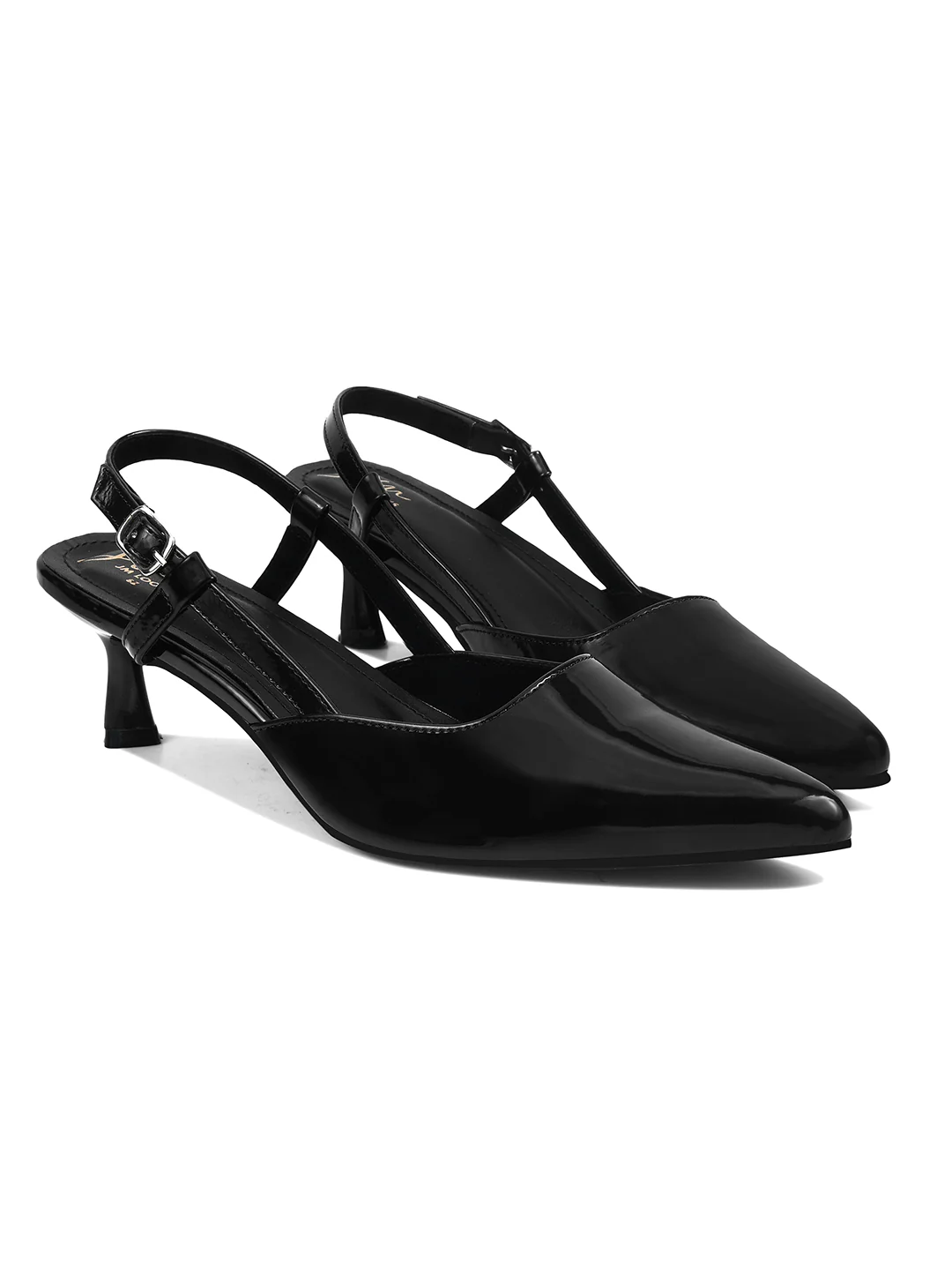 Patent Pointed-Toe Slingback Kitten Heels - Image 5