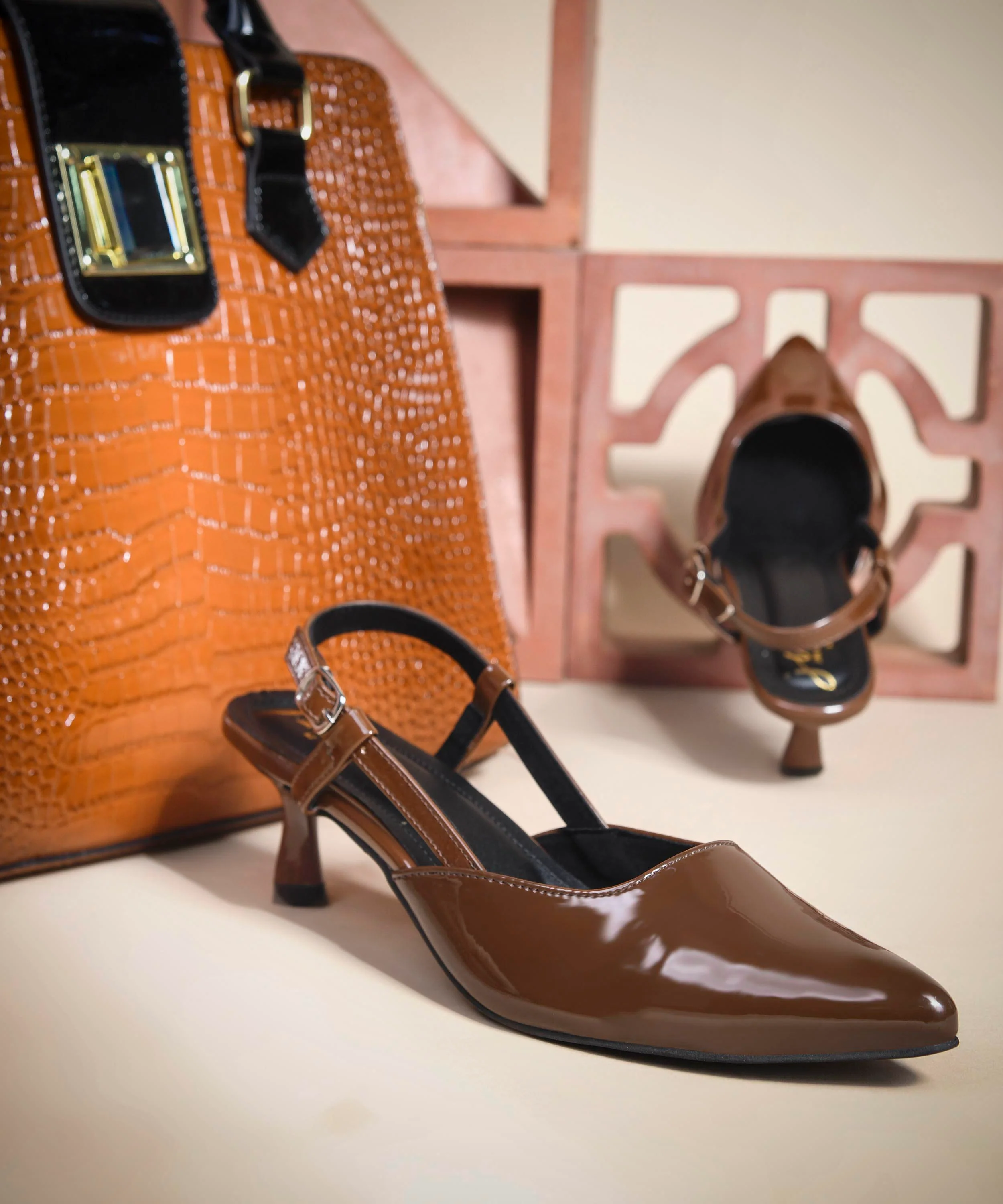 Patent Pointed-Toe Slingback Kitten Heels - Image 7