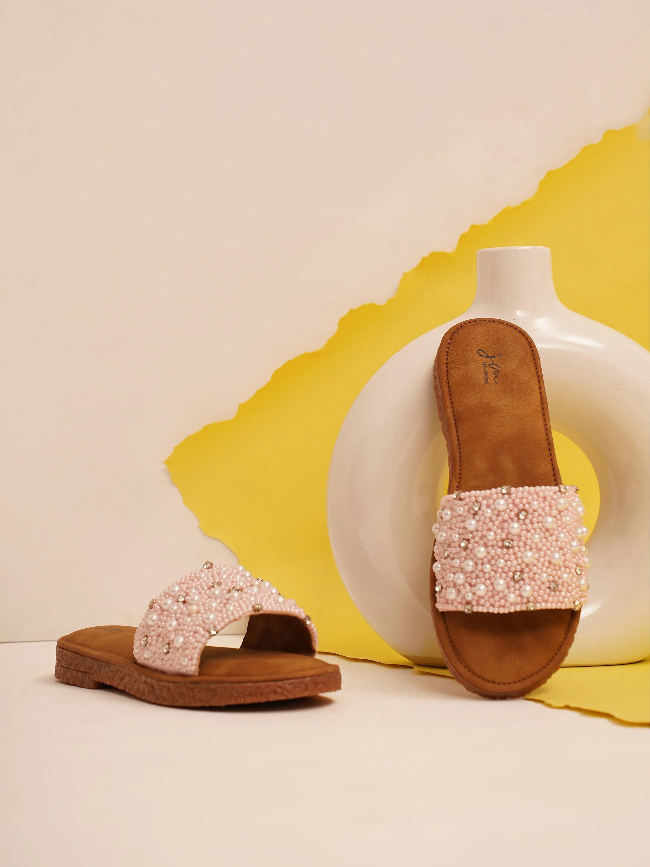 Jm Looks Embellished Slide Sandals for Women - Image 13