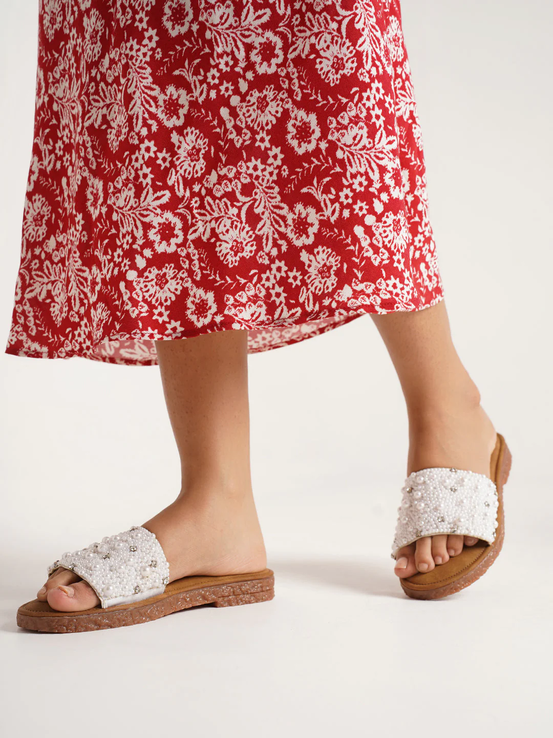Jm Looks Embellished Slide Sandals for Women - Image 3