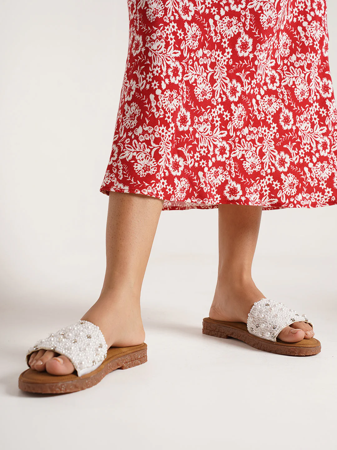 Jm Looks Embellished Slide Sandals for Women - Image 4