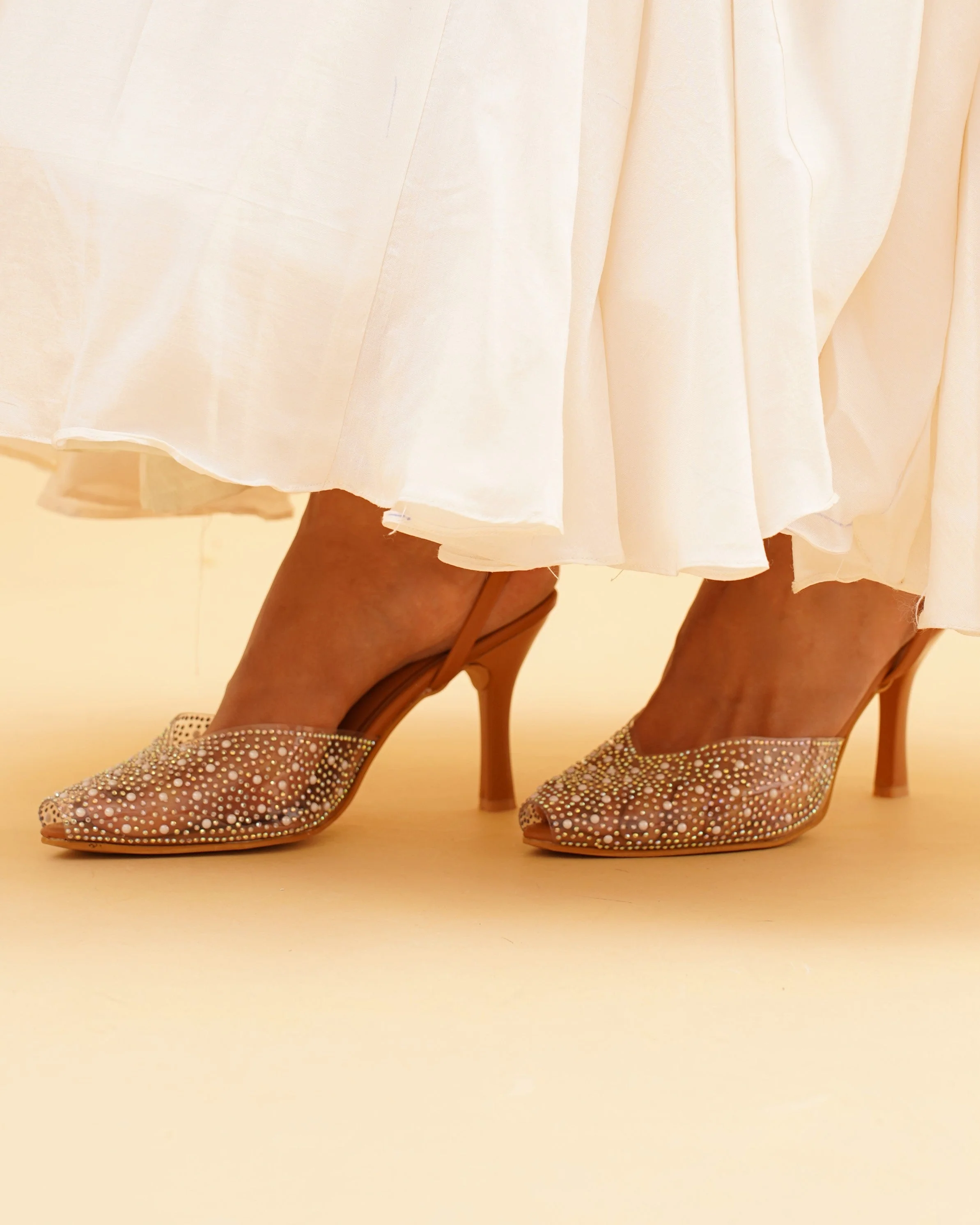 Jm Looks Women's Embellished Slingback Pointed Heels