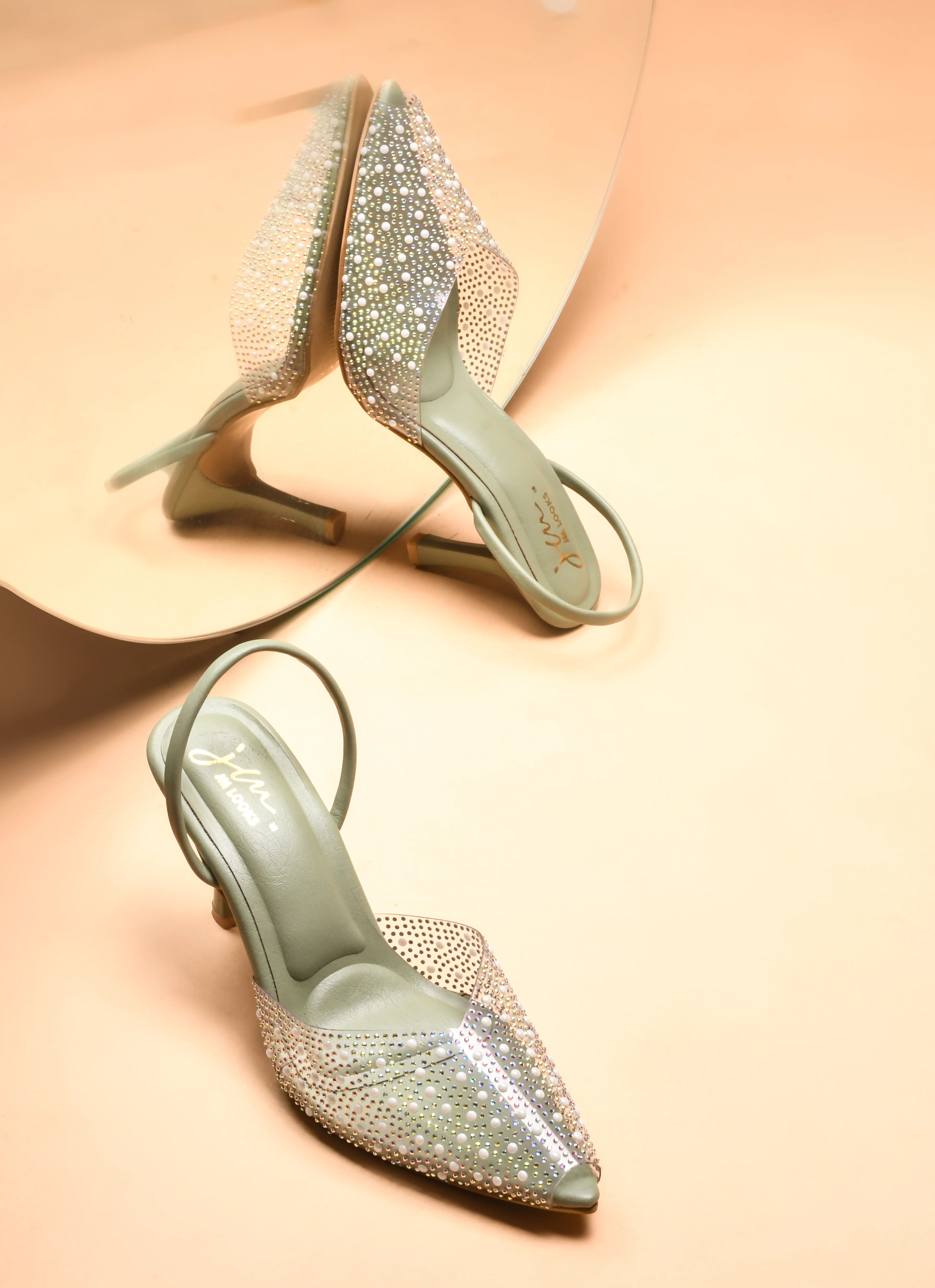 Jm Looks Women's Embellished Slingback Pointed Heels - Image 14