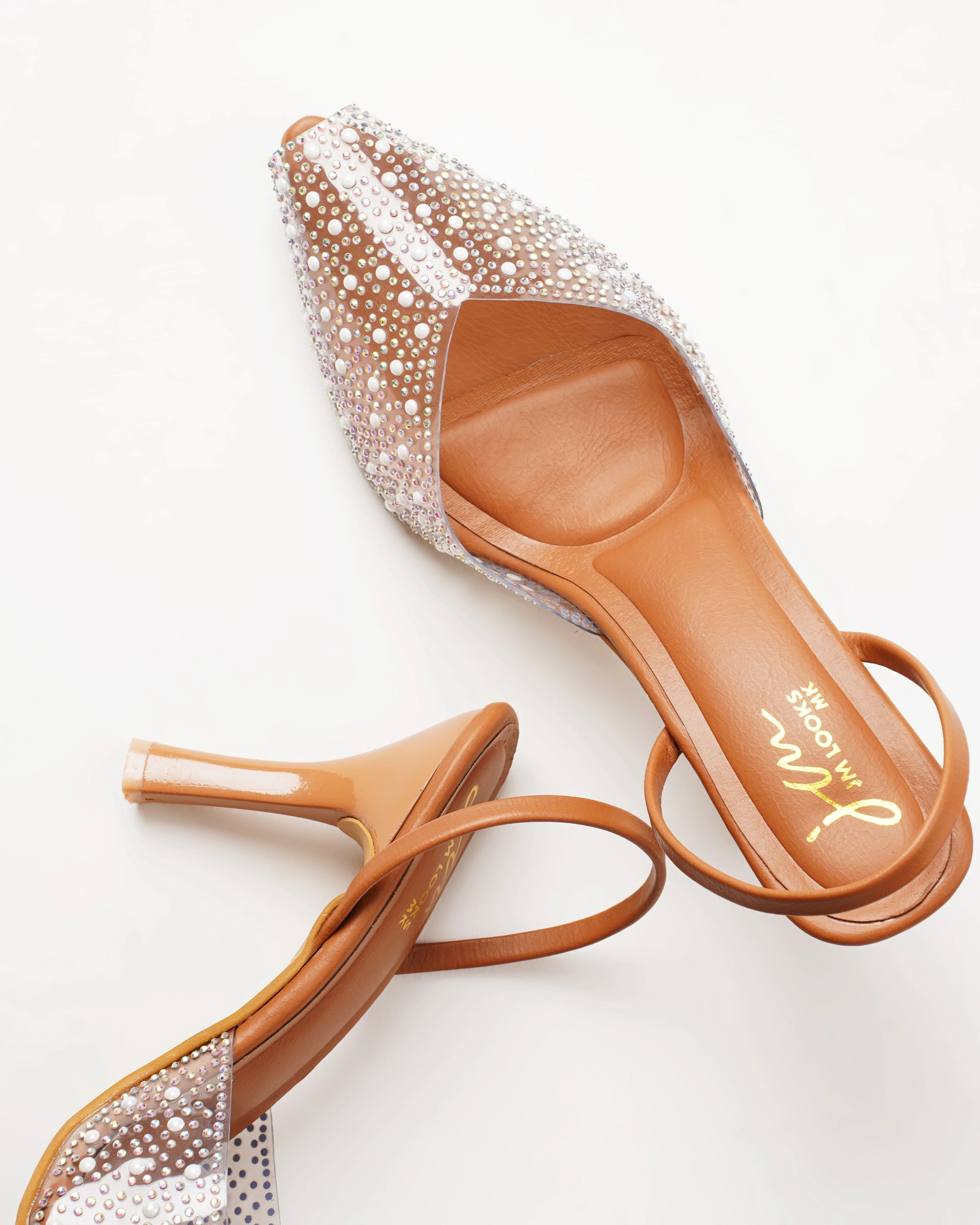 Jm Looks Women's Embellished Slingback Pointed Heels - Image 4
