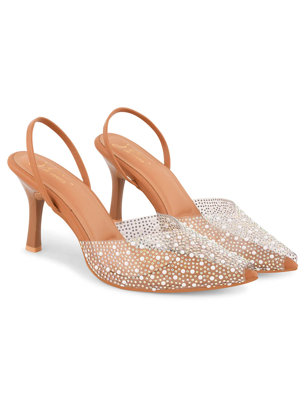 Jm Looks Women's Embellished Slingback Pointed Heels - Image 5