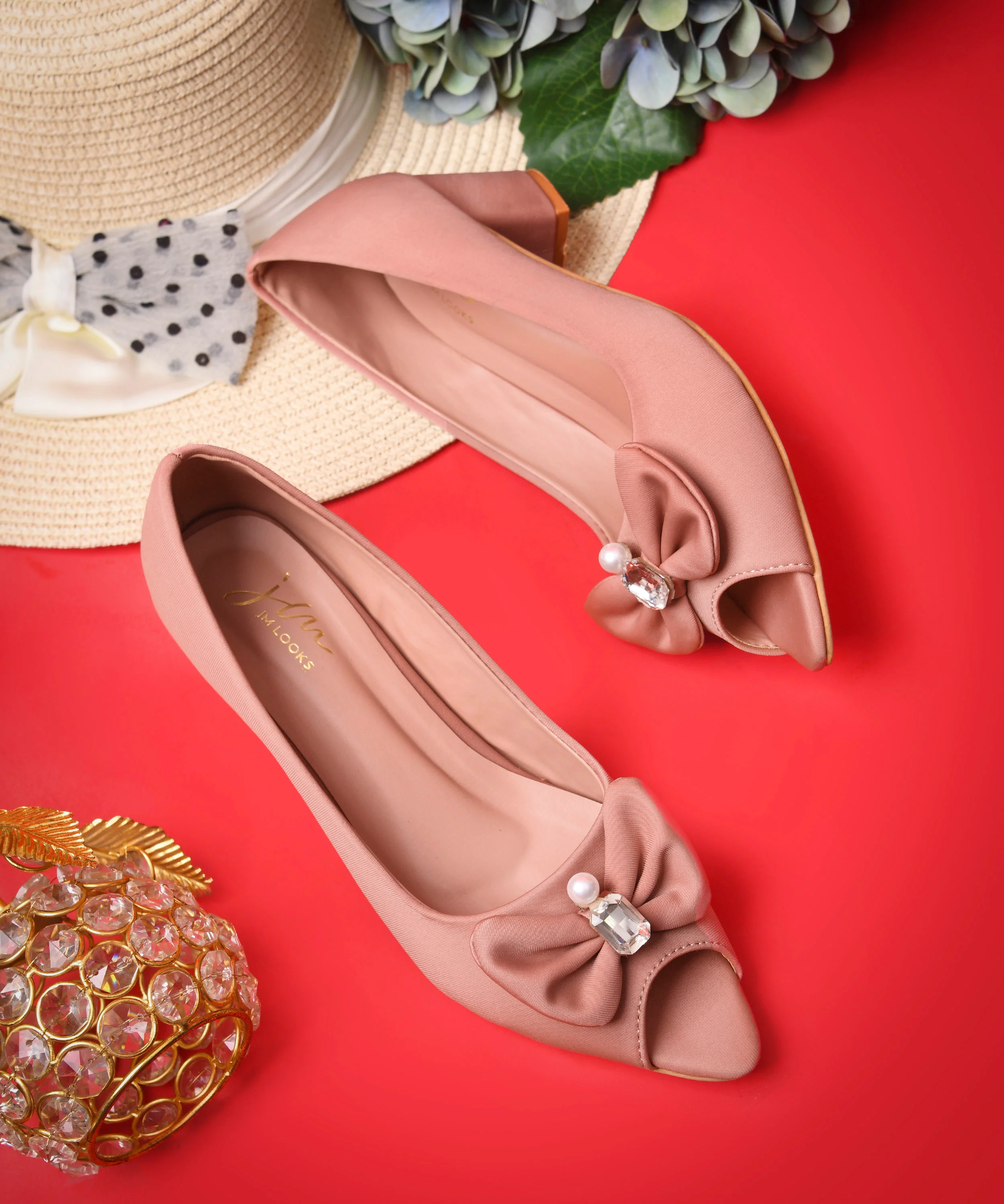 Peep Toe Block Heels with Bow and Pearl Accent - Image 15