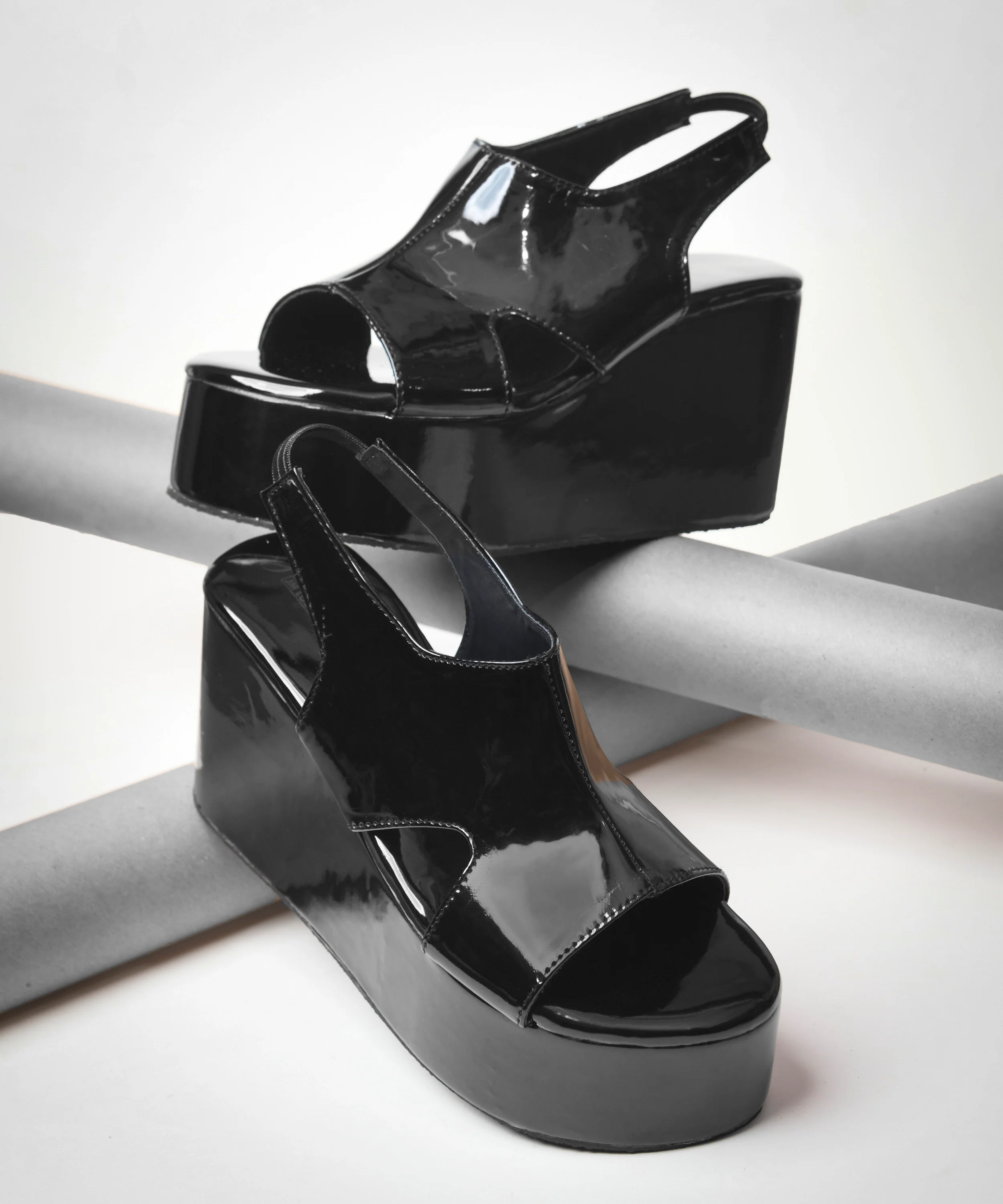 Peep Toe Slingback Platform Wedges