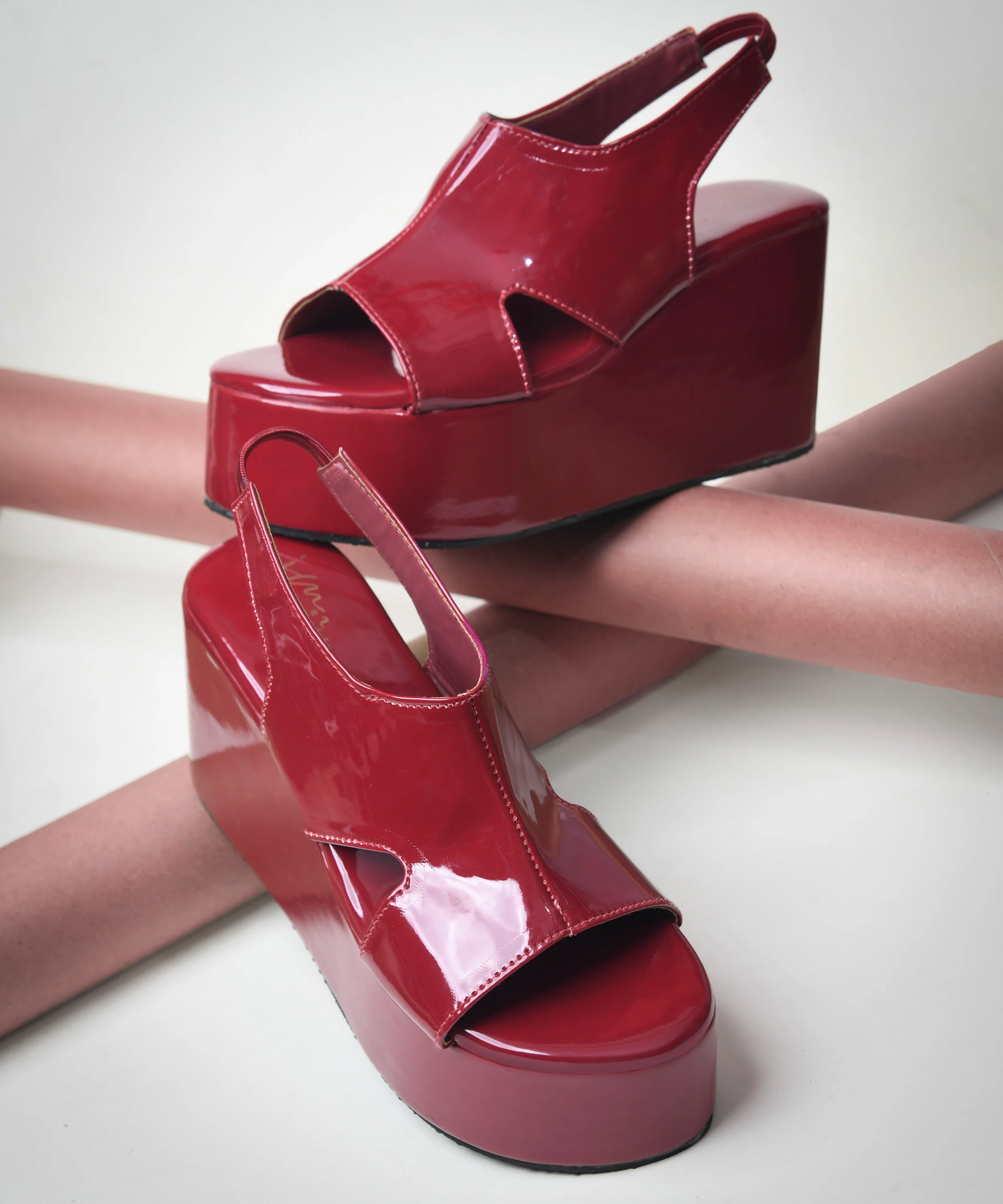 Peep Toe Slingback Platform Wedges - Image 10
