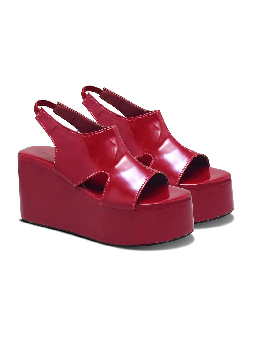 Peep Toe Slingback Platform Wedges - Image 11