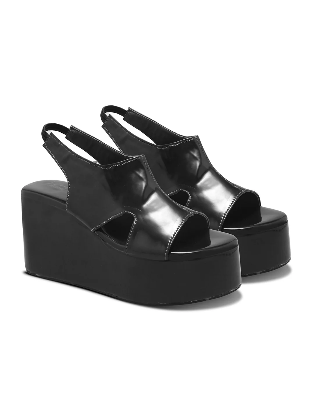 Peep Toe Slingback Platform Wedges - Image 5