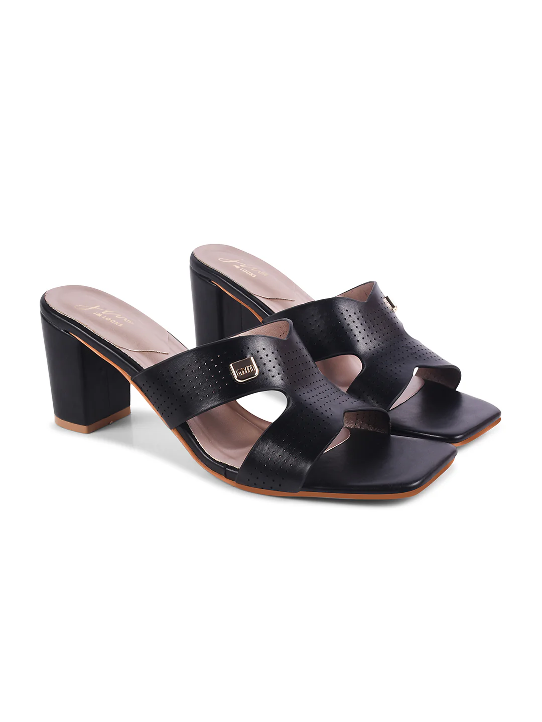Perforated Block Heel Mules with Open Toe - Image 6