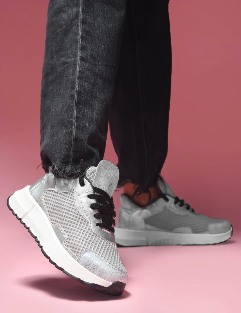 Jm Looks Mesh Panel Chunky Sole Sneakers