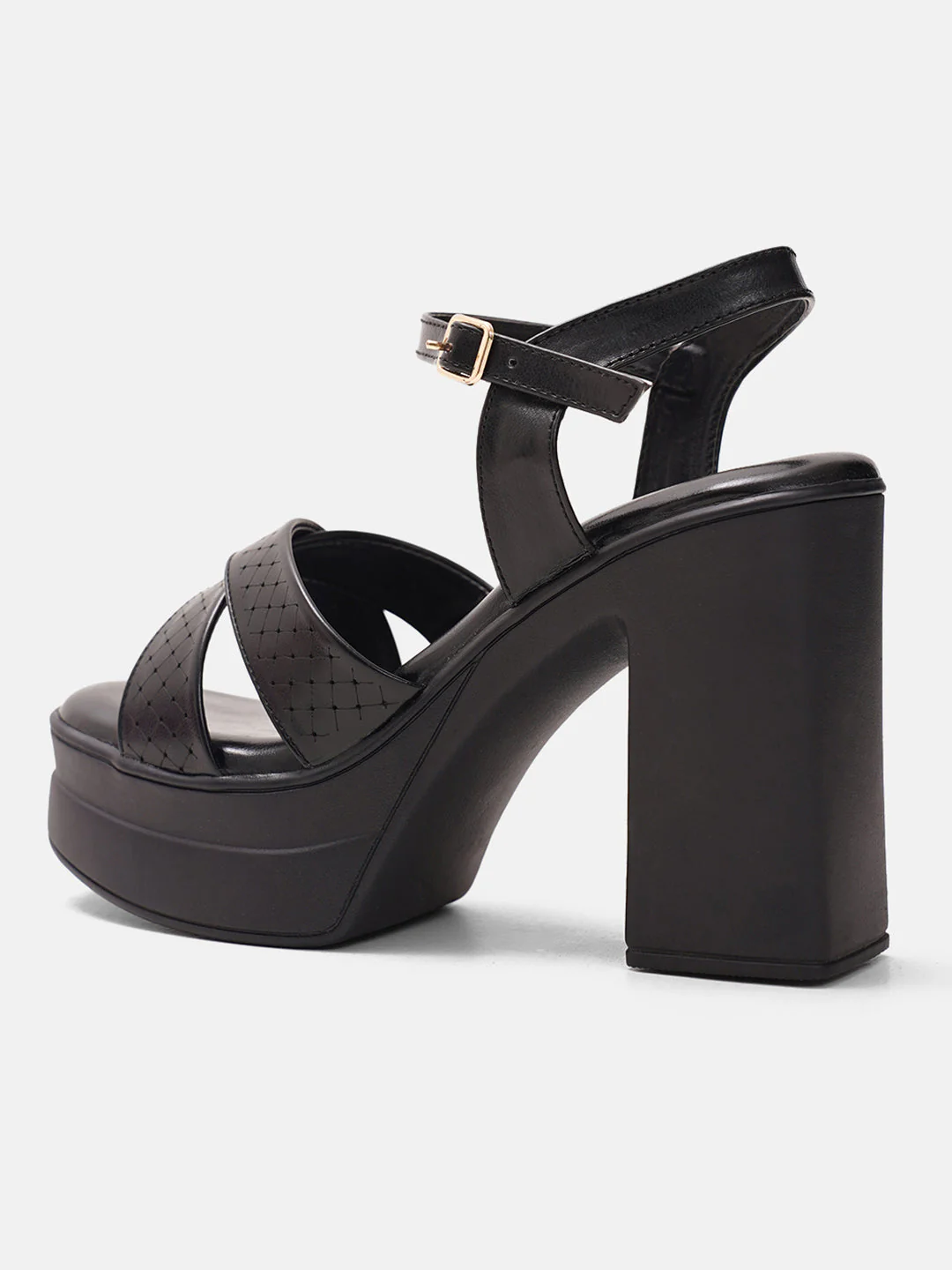JM Looks Perforated Strap Block Heel Platforms - Image 6