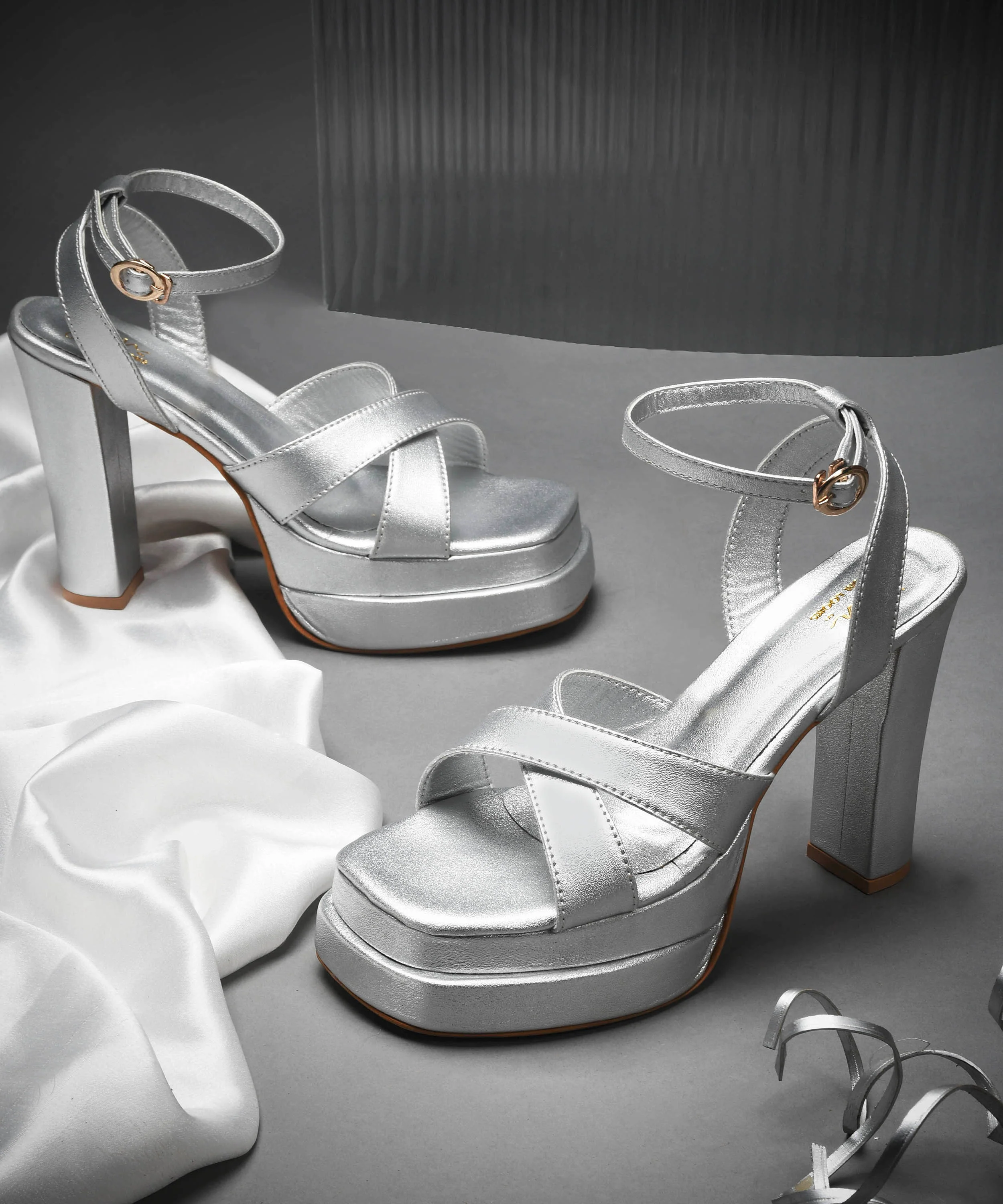 Platform Block Heel Sandals with Ankle Strap