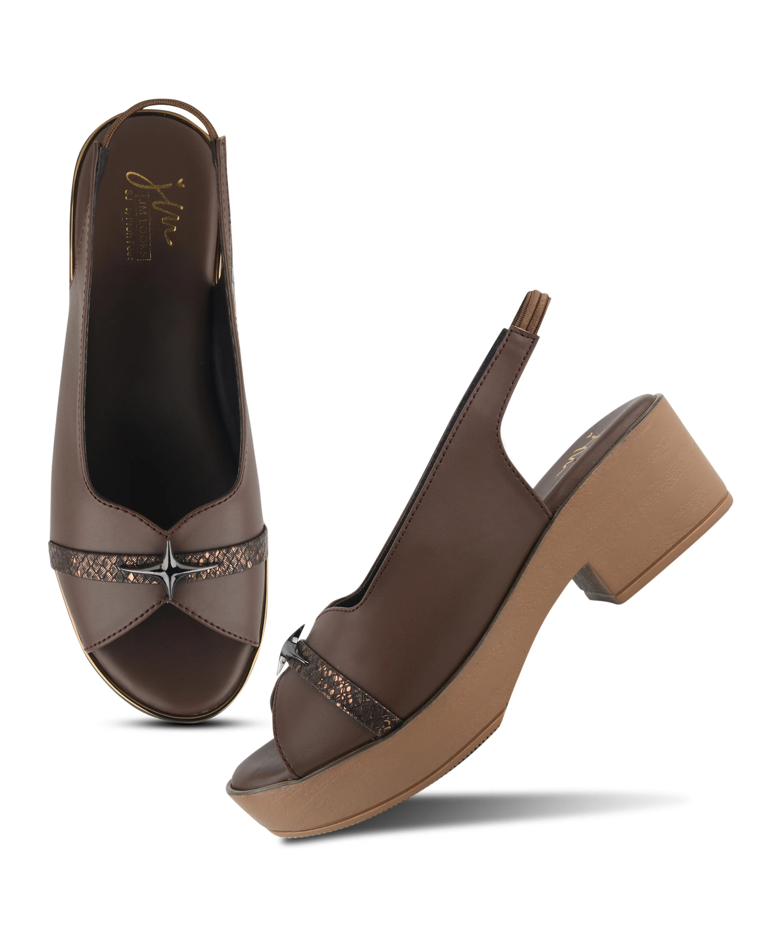 Platform Block Heel Sandals with Slingback Strap - Image 11