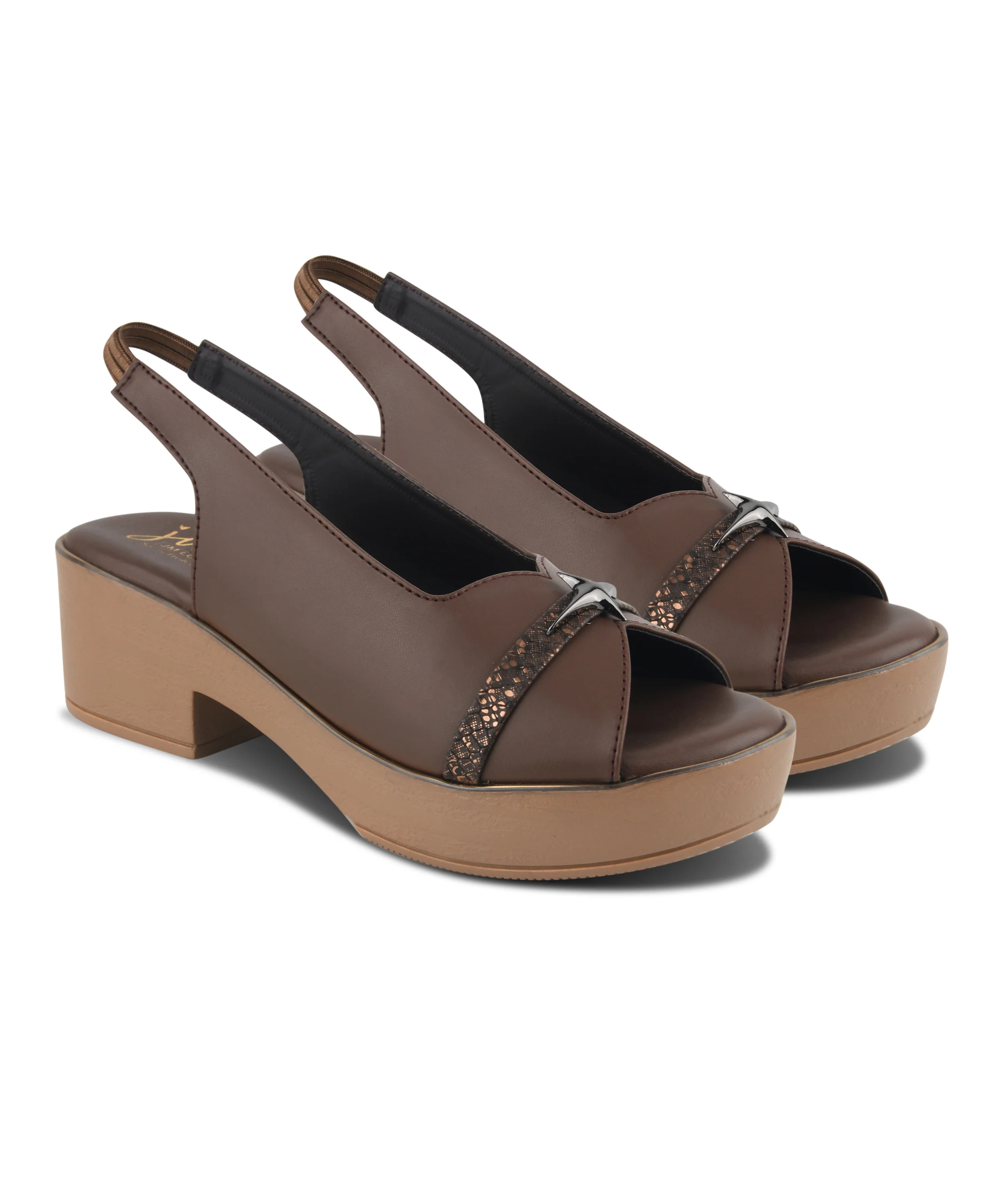 Platform Block Heel Sandals with Slingback Strap - Image 12