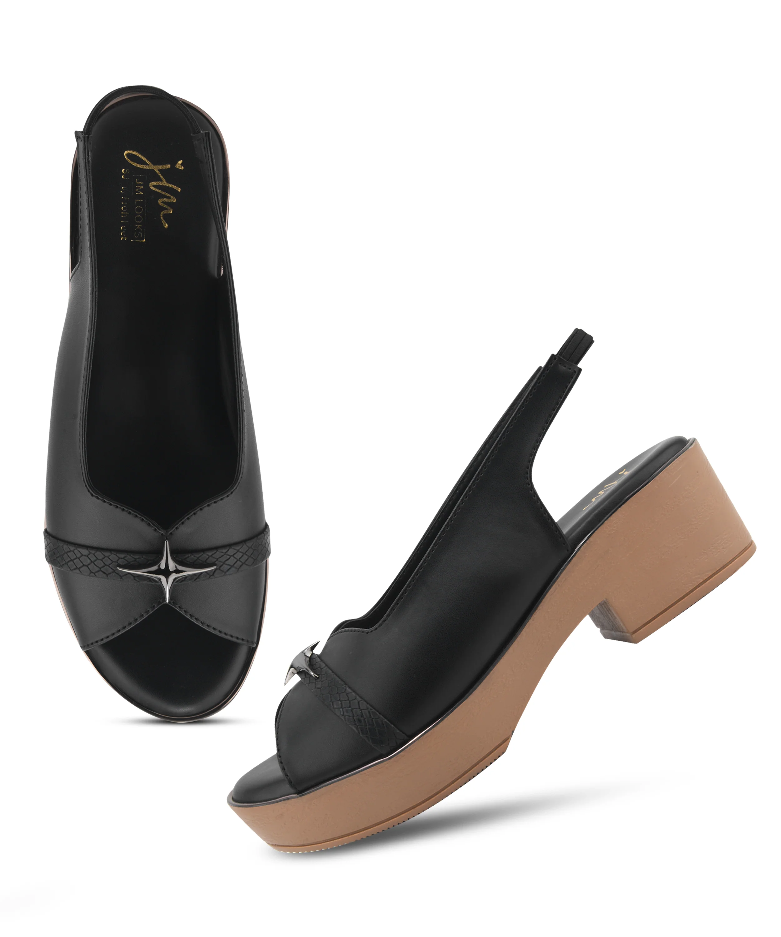 Platform Block Heel Sandals with Slingback Strap - Image 5