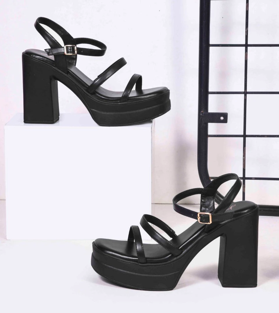 Jm Looks Multi-Strap Platform Block Heels