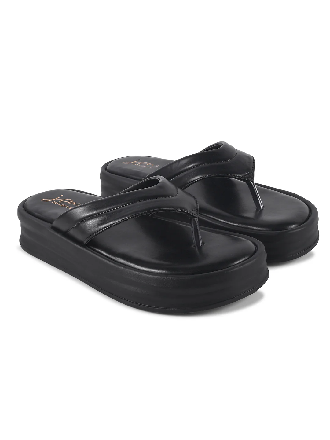 Platform Flip-Flop Sandals with Cushioned Straps - Image 12
