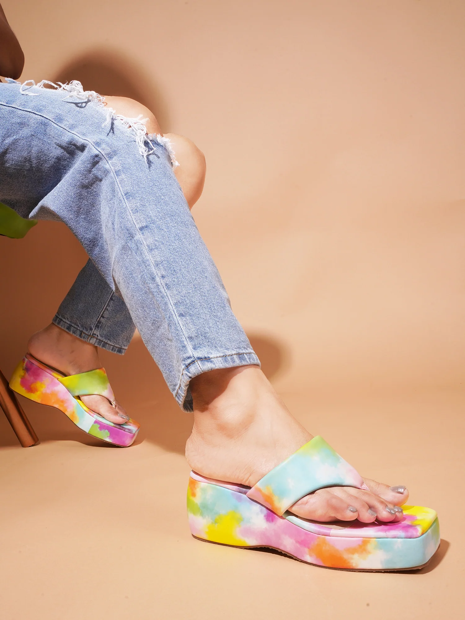 Platform Heel Thong Strap Wedges - Image 12