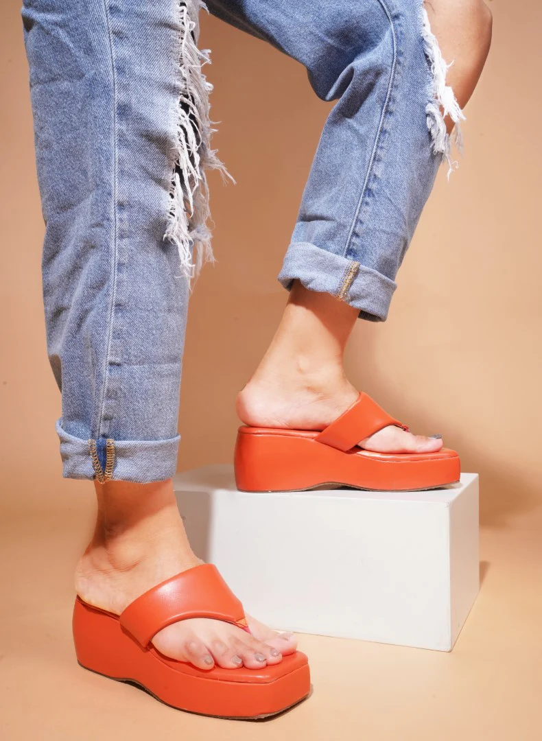 Platform Heel Thong Strap Wedges - Image 16