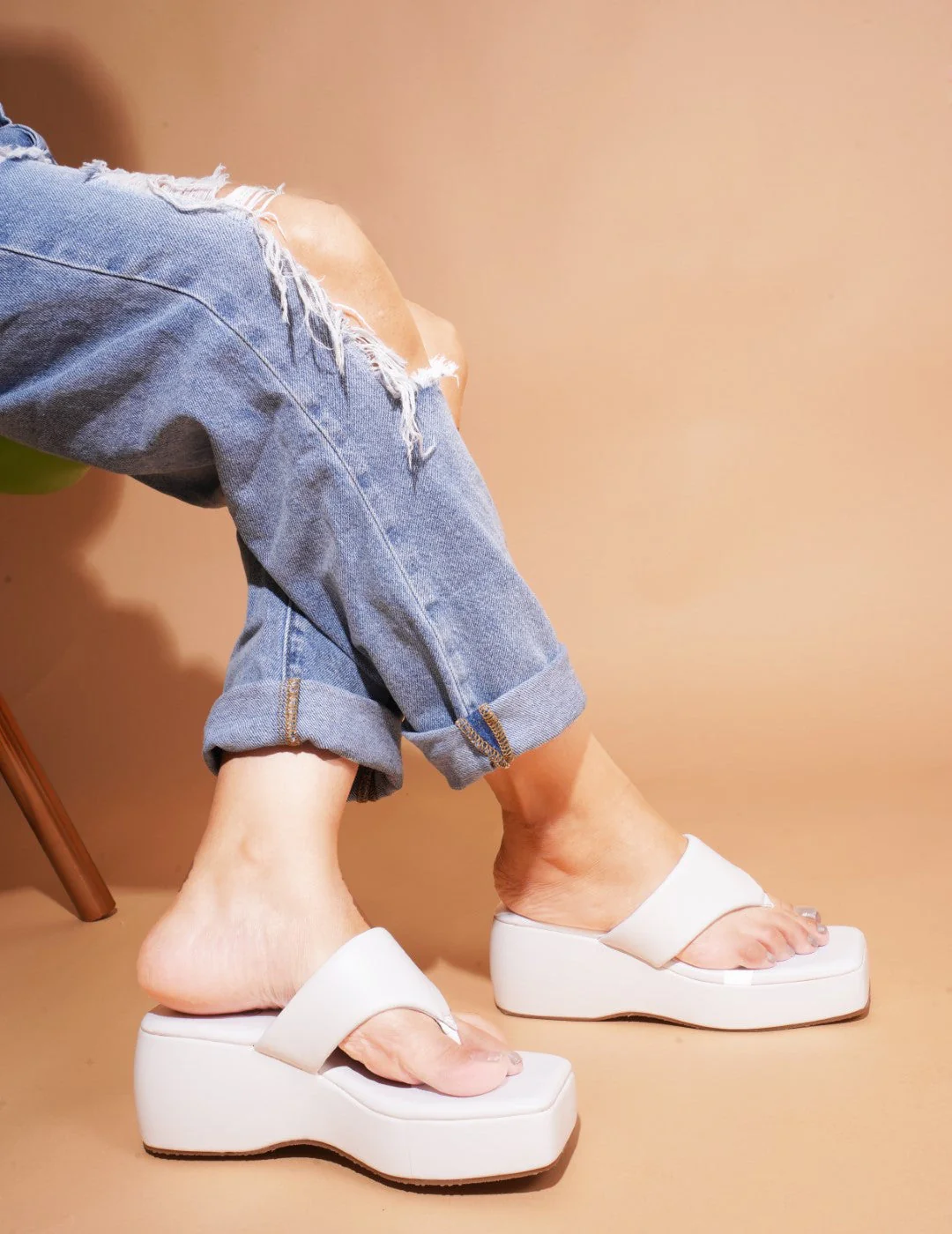 Platform Heel Thong Strap Wedges - Image 5