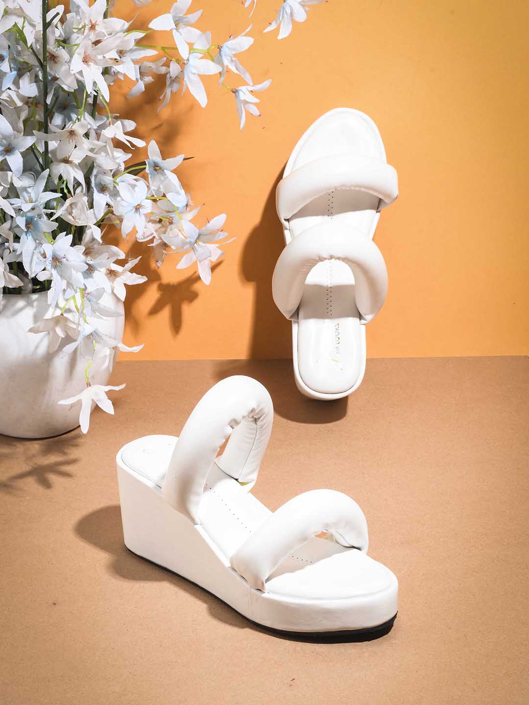 Jm Looks Puffy Strap Platform Wedge Sandals - Image 13